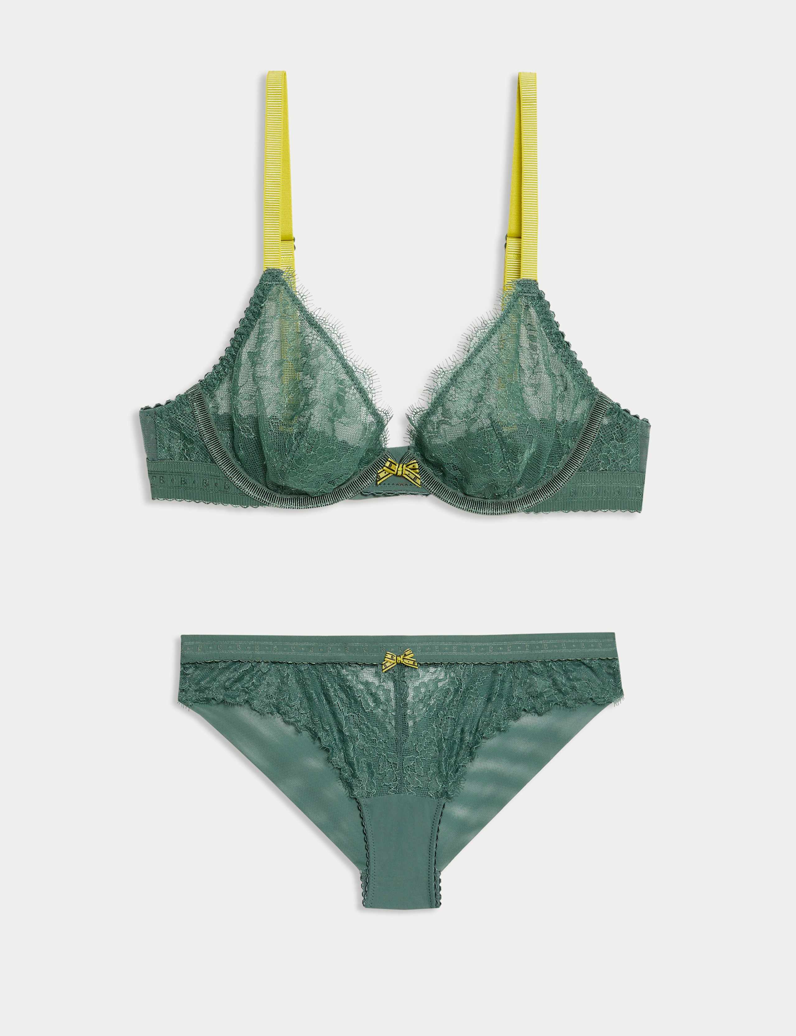 Anna Lace Wired Plunge Bra Set A-E 1 of 6