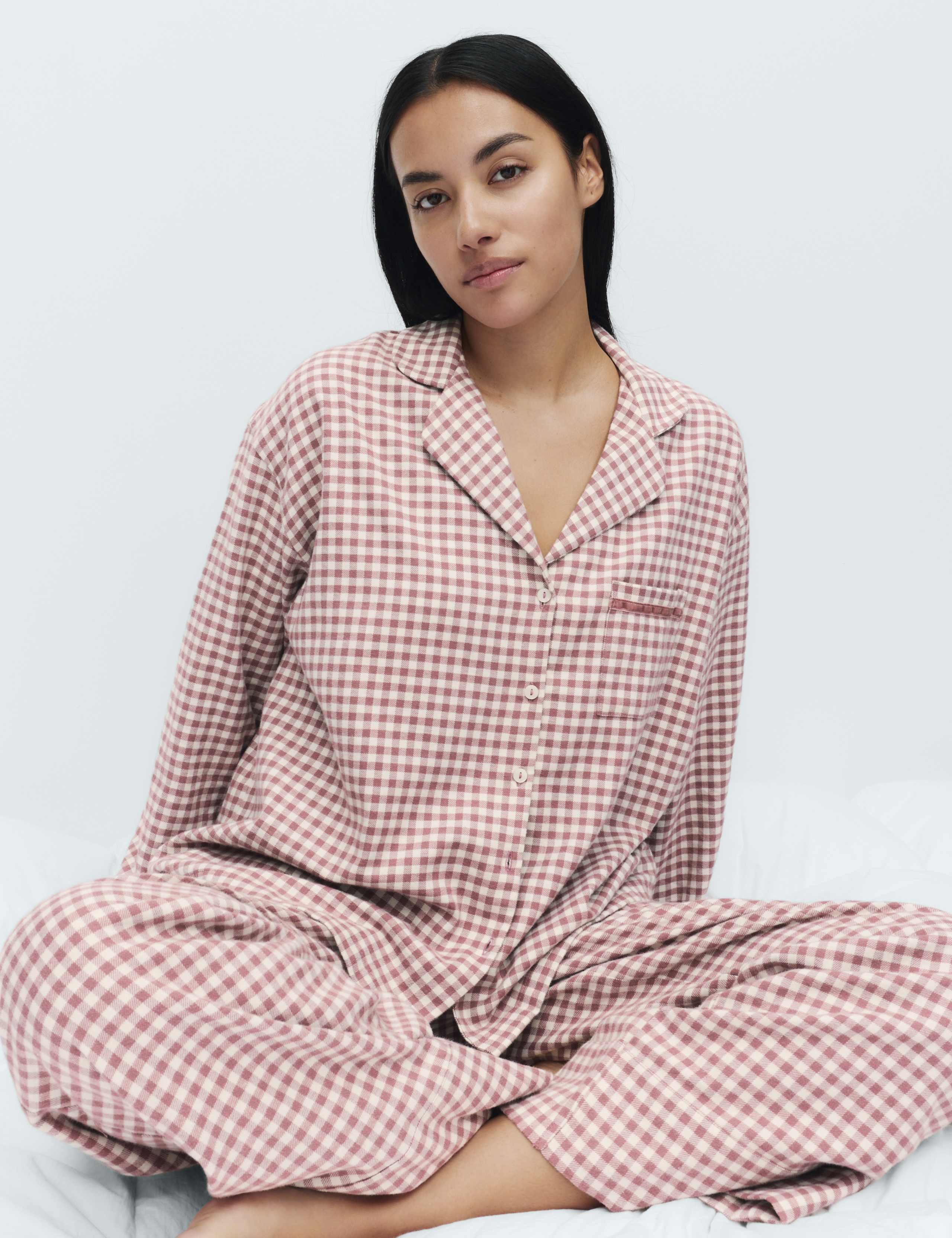 Flannel Gingham Revere Pyjama Set