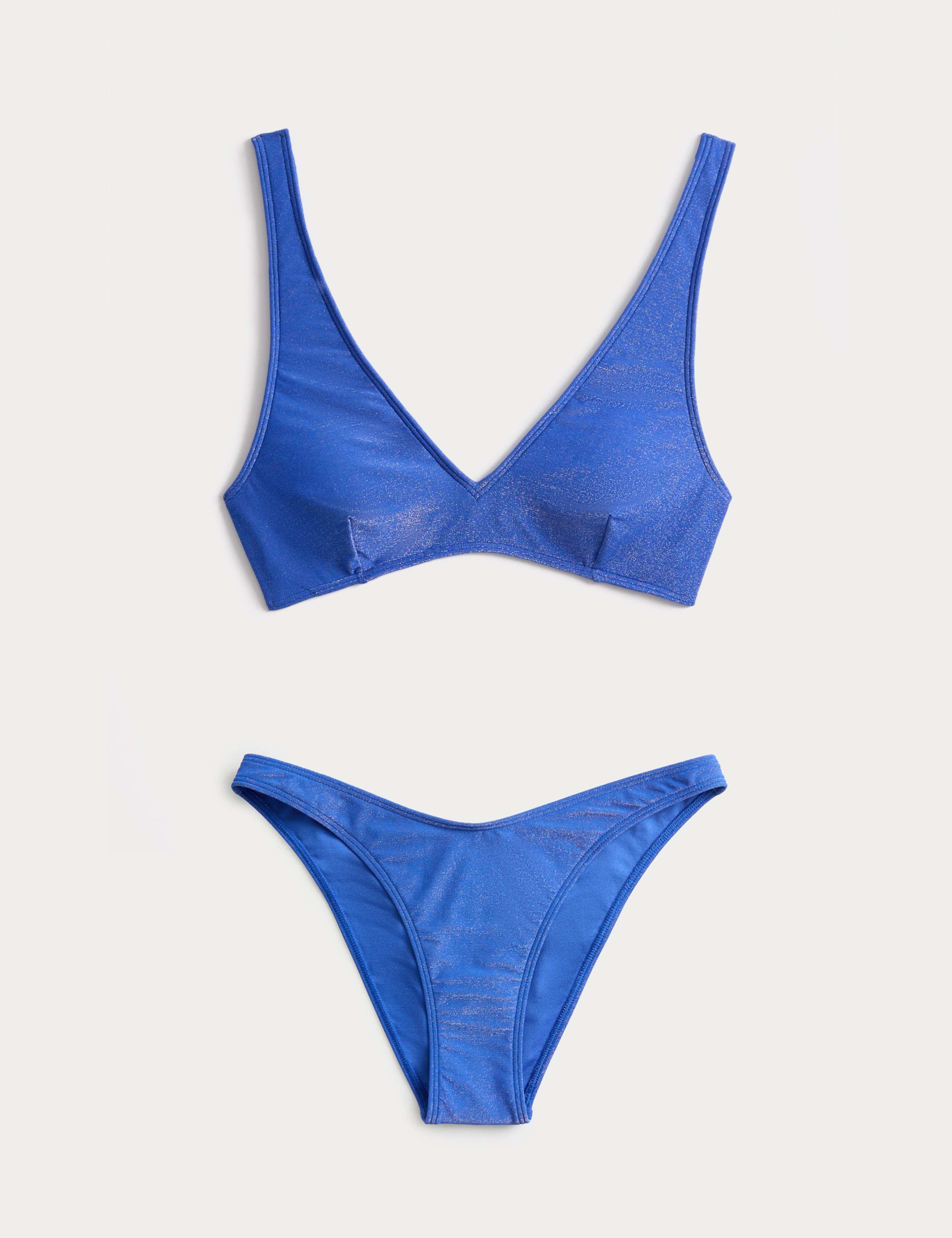 Glitter V-Neck Bikini Set 1 of 6