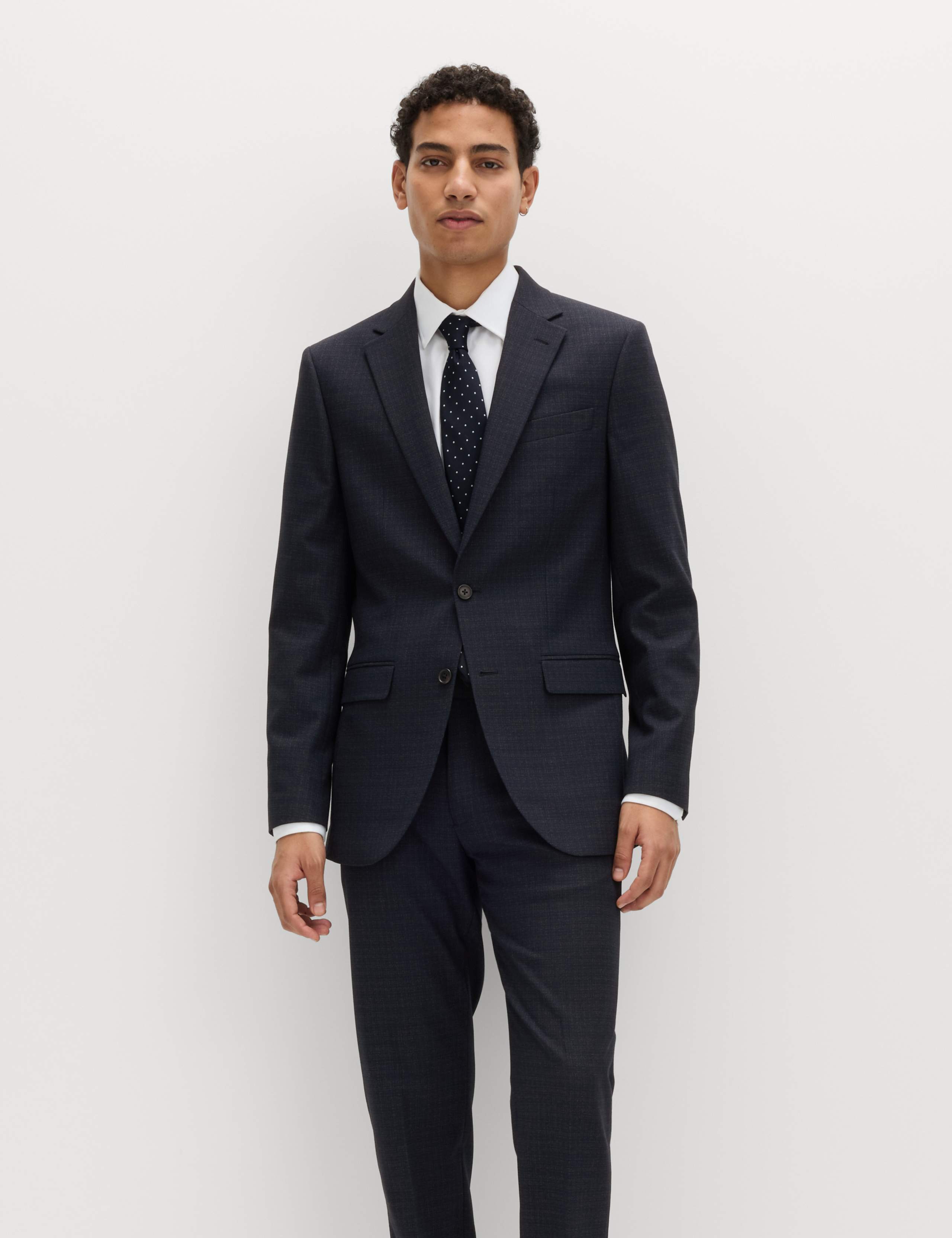 Slim Fit Textured Stretch Suit