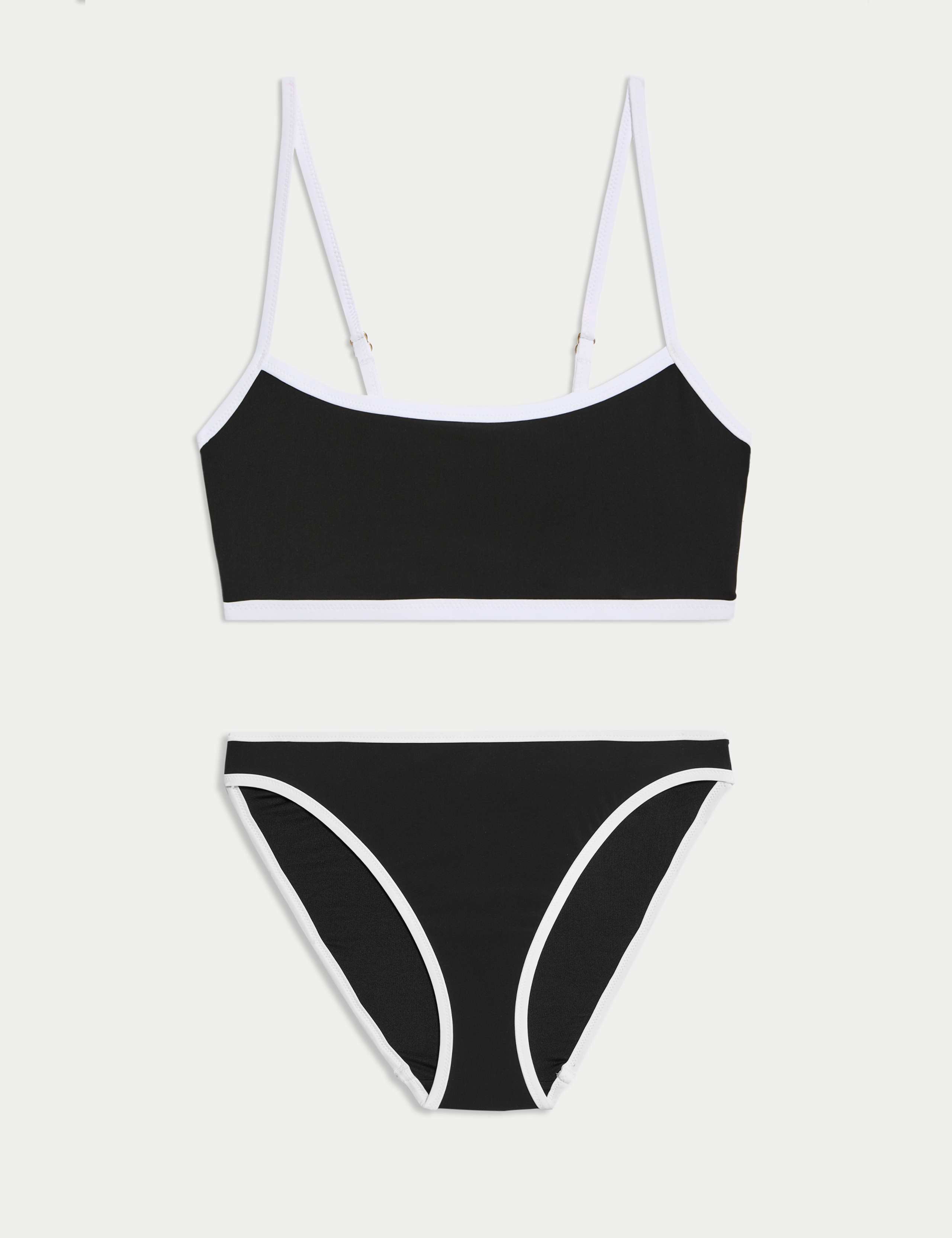 Contrast Trim Scoop Neck Bikini Set 1 of 6