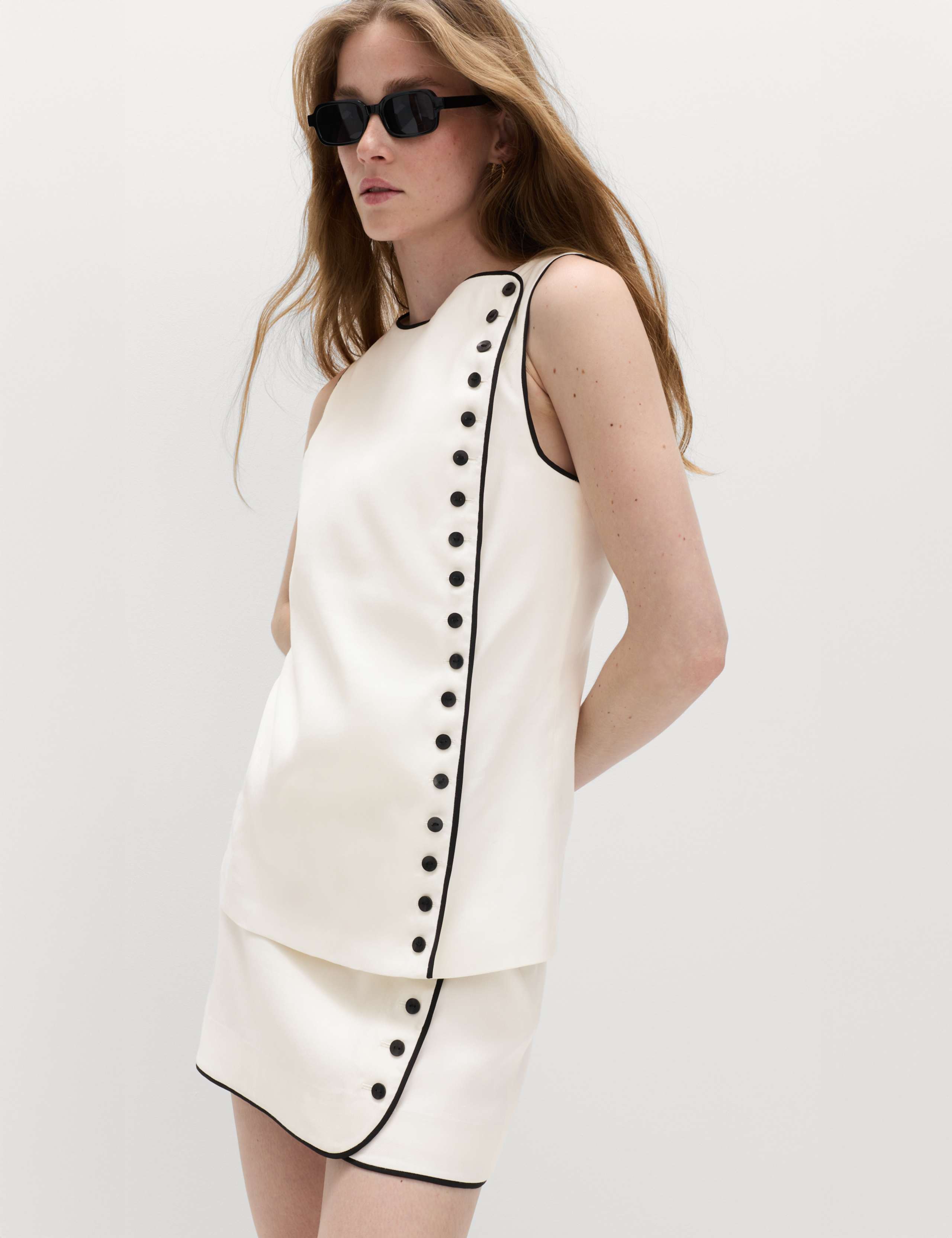 Piping Waistcoat & Skirt Set