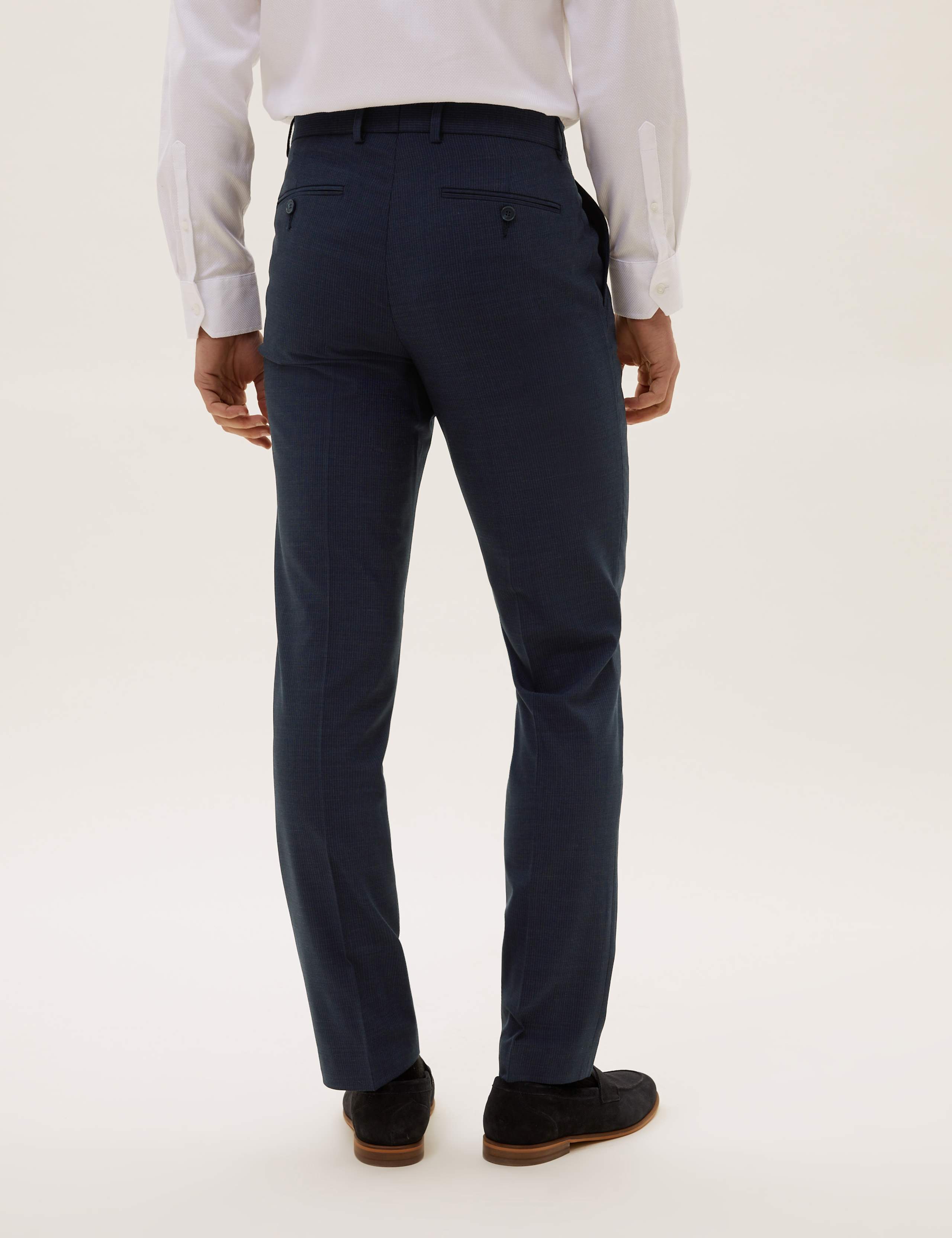 The Ultimate Navy Slim Fit Wool Pinstripe 3 Piece Suit 4 of 7