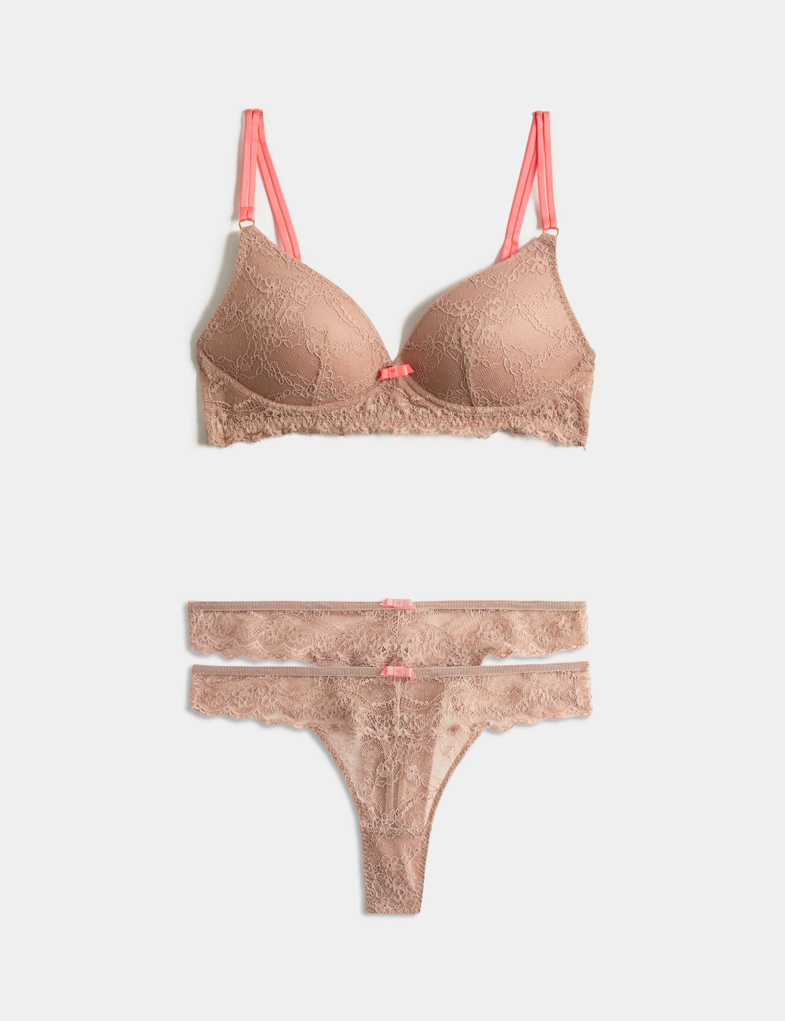 Ida Lace Non Wired Plunge Bra Set A-E 1 of 6
