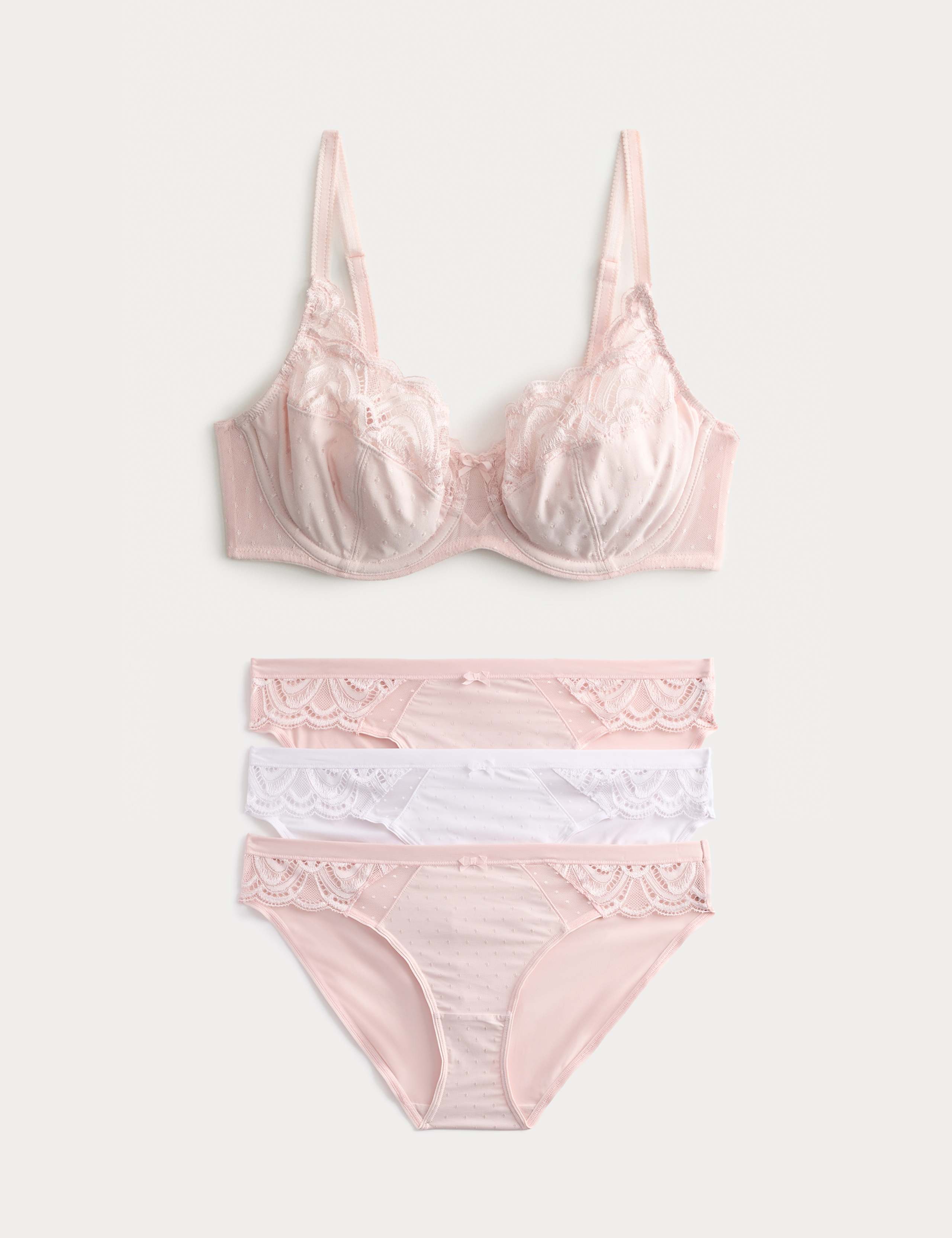 Amelia Lace Wired Full Cup Bra Set A-E 1 of 6