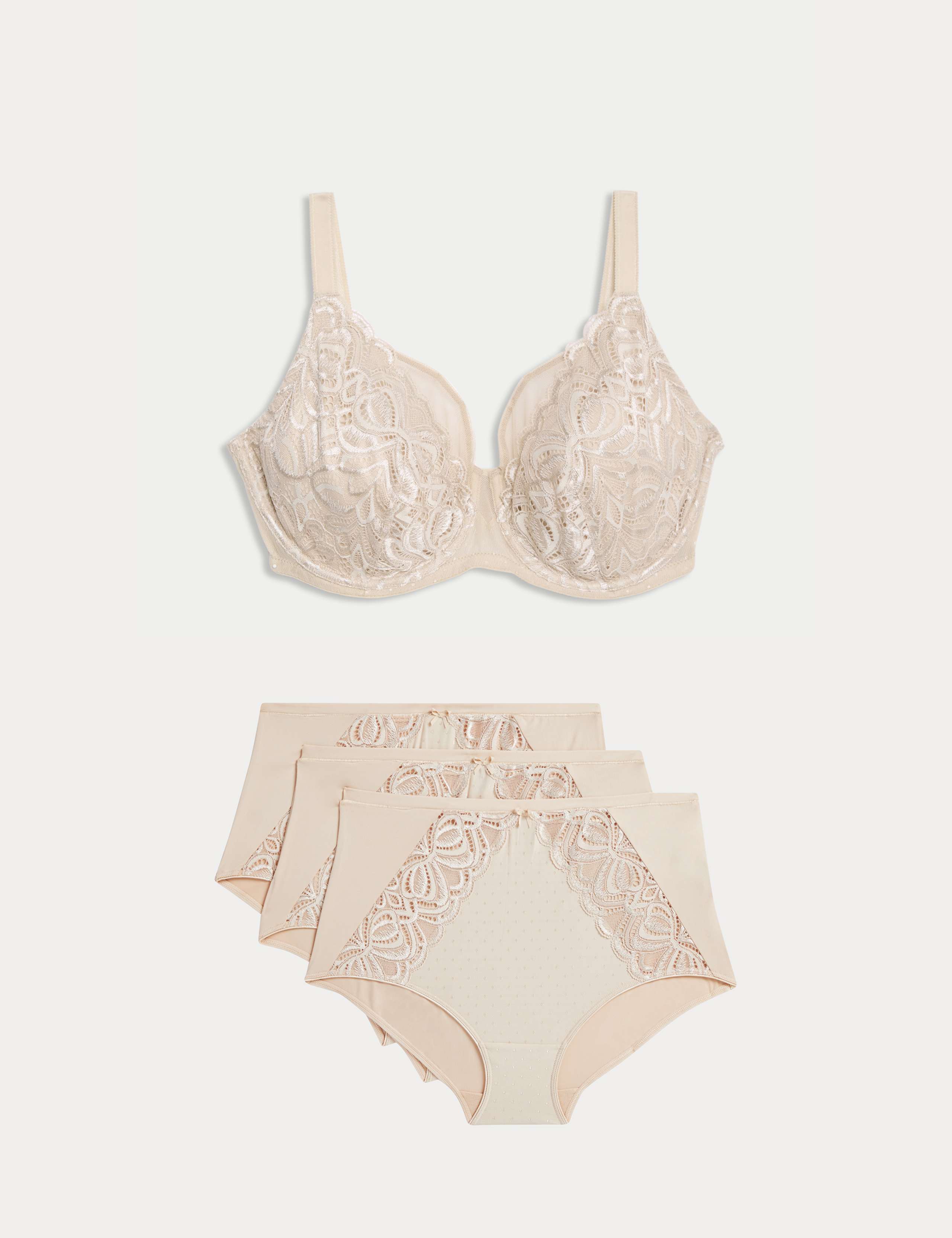 Amelia Lace Natural Lift Wired Full Cup Bra Set F+ 1 of 6