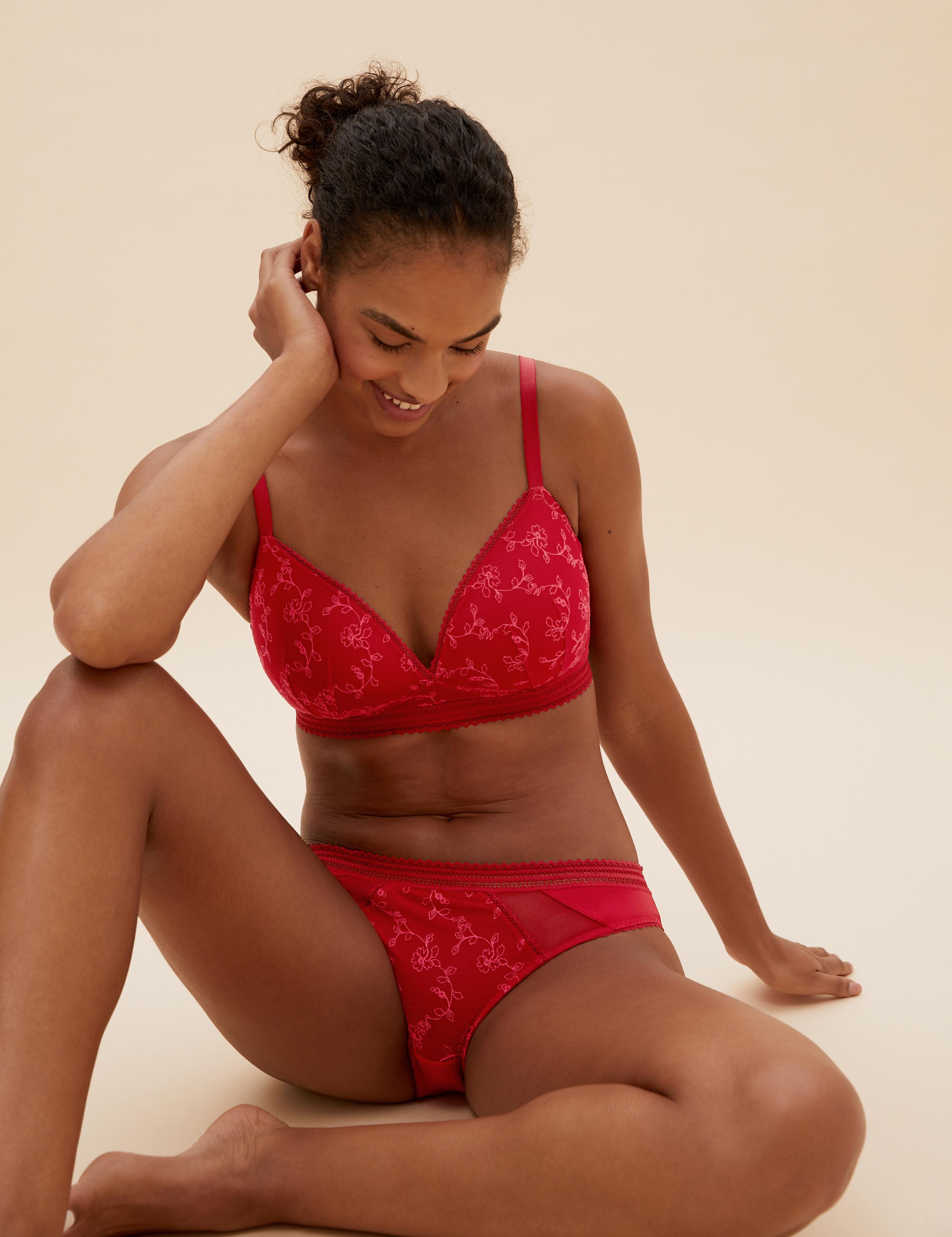 Archive Embroidery Non Wired Plunge Bralette Set A-E 1 of 1