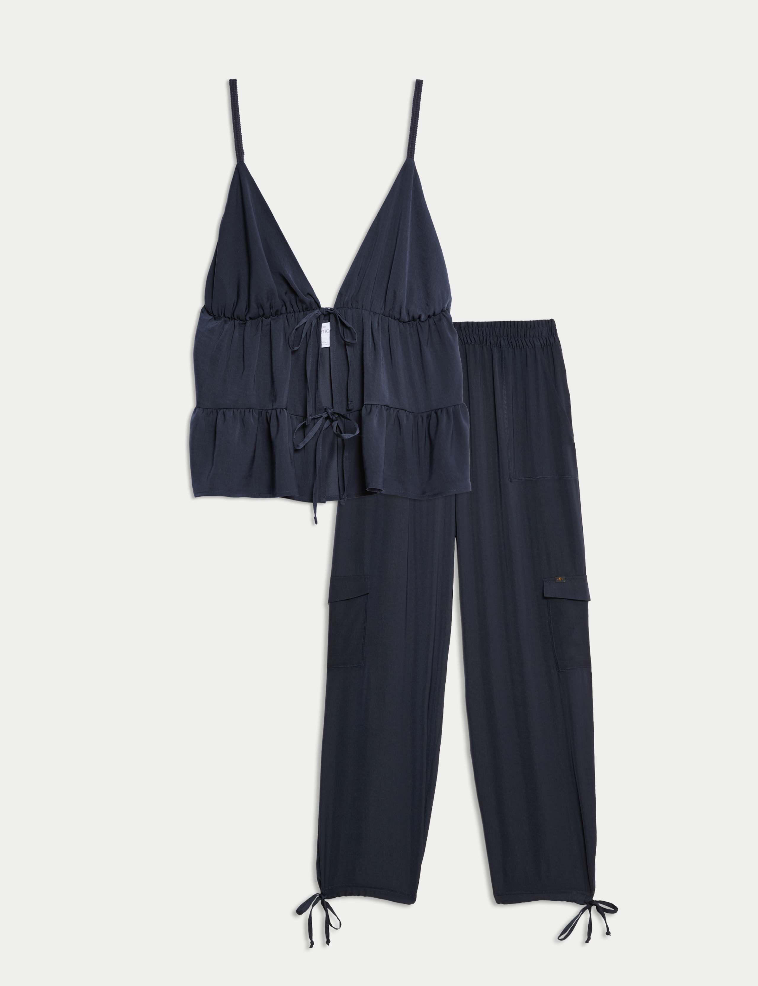 Dream Satin™ Tie Front Cami Top Set 1 of 4