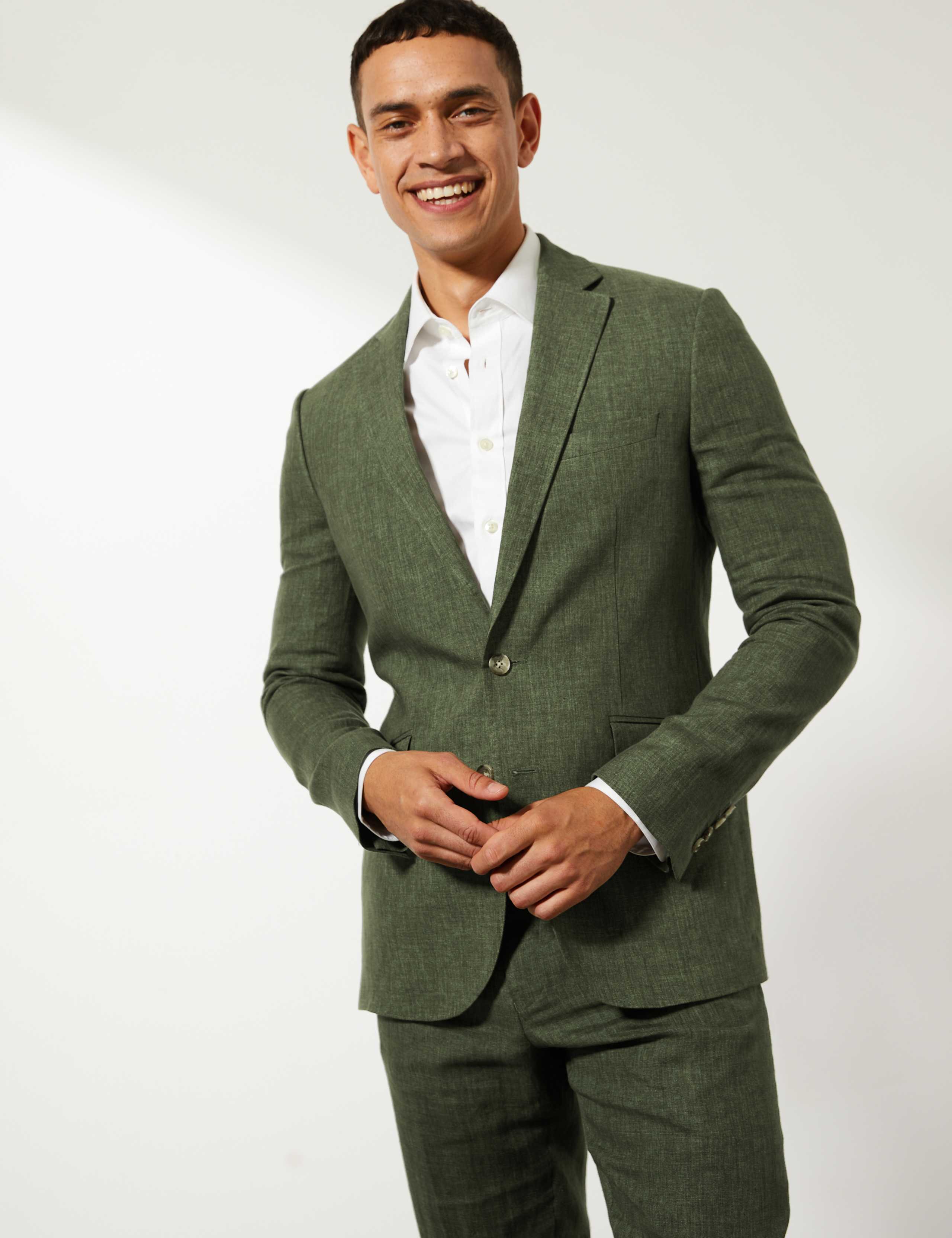 Tailored Fit Pure Linen 2 Piece Suit 1 of 7
