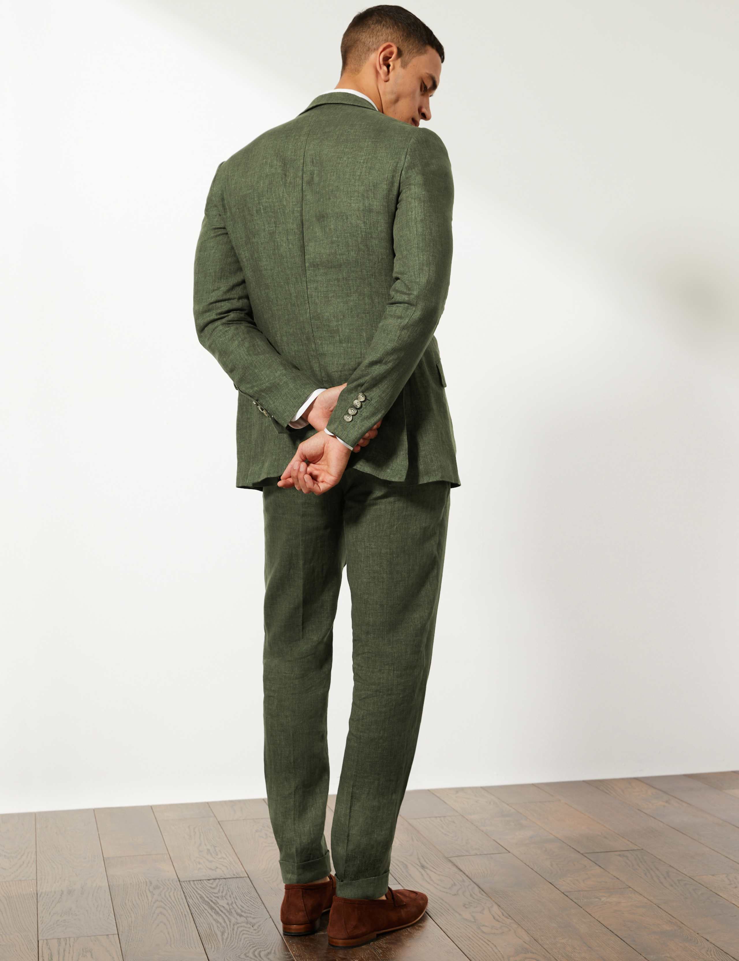 Tailored Fit Pure Linen 2 Piece Suit 2 of 7