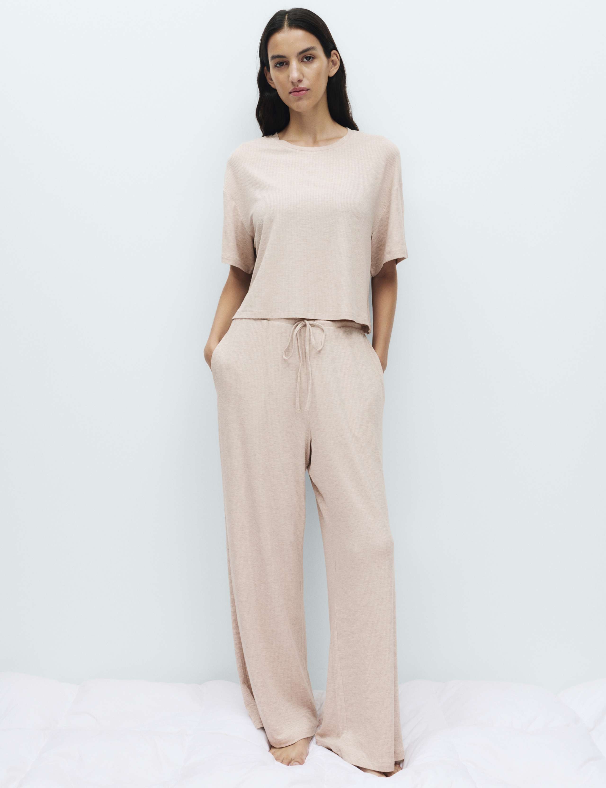 Modal Rich Ribbed Pyjama Top Set 5 of 6