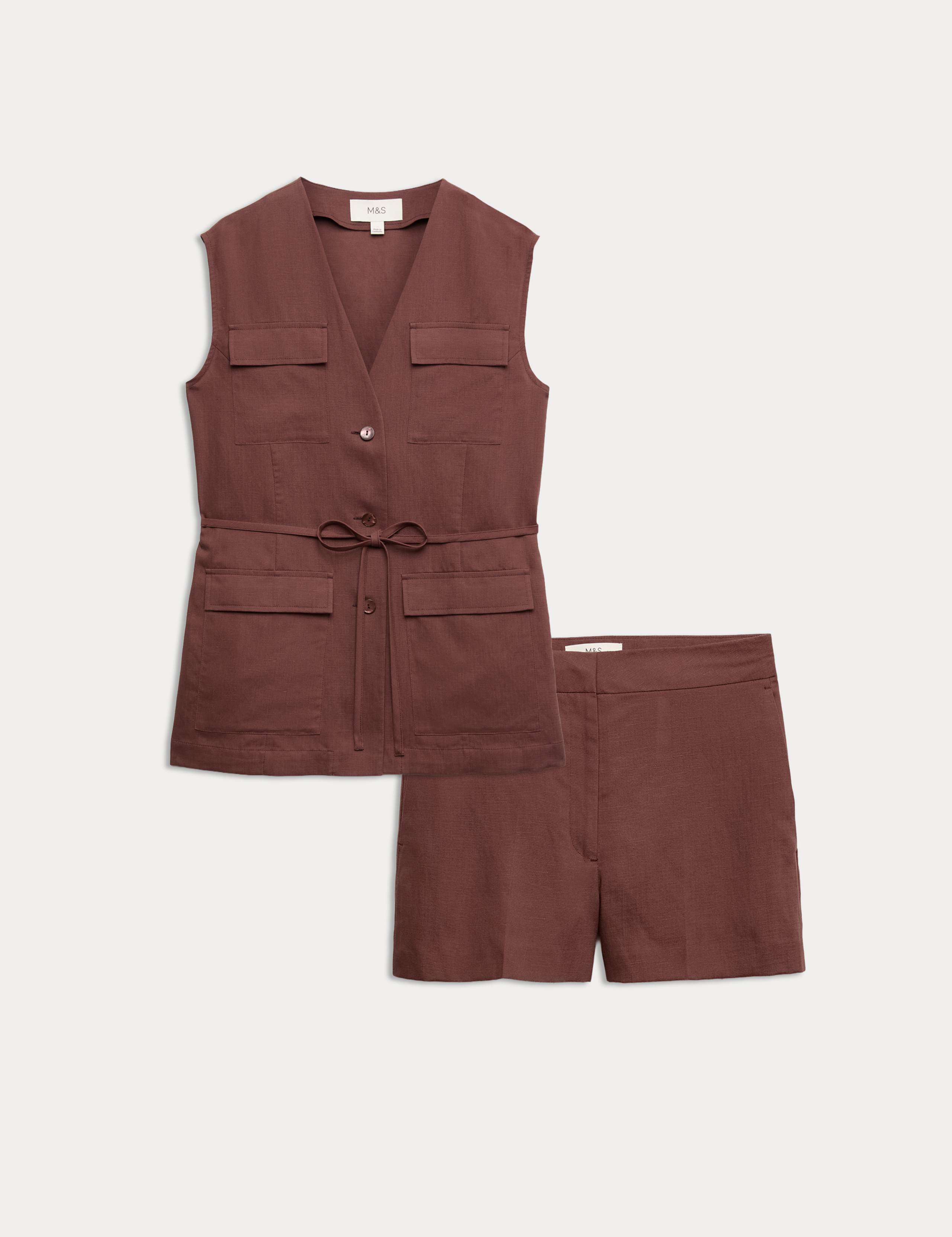 Linen Waistcoat & Short Set 1 of 6