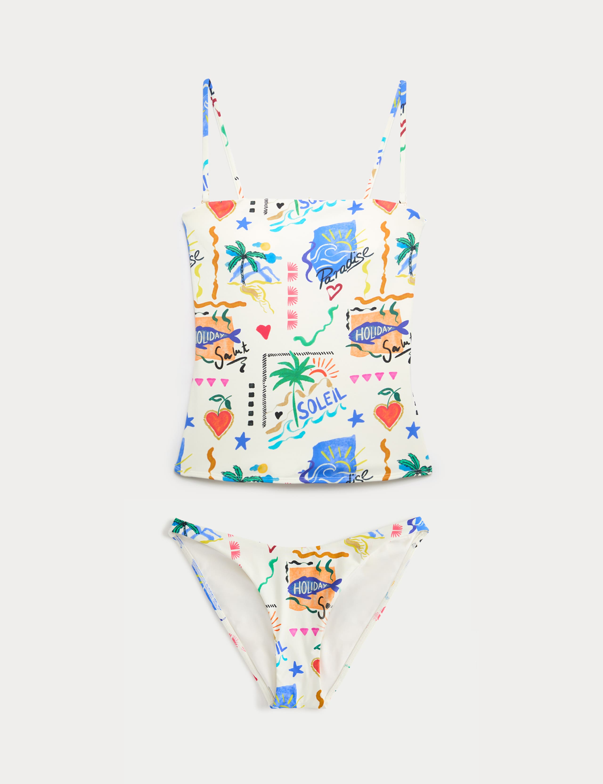 Printed Bandeau Tankini Set 1 of 6