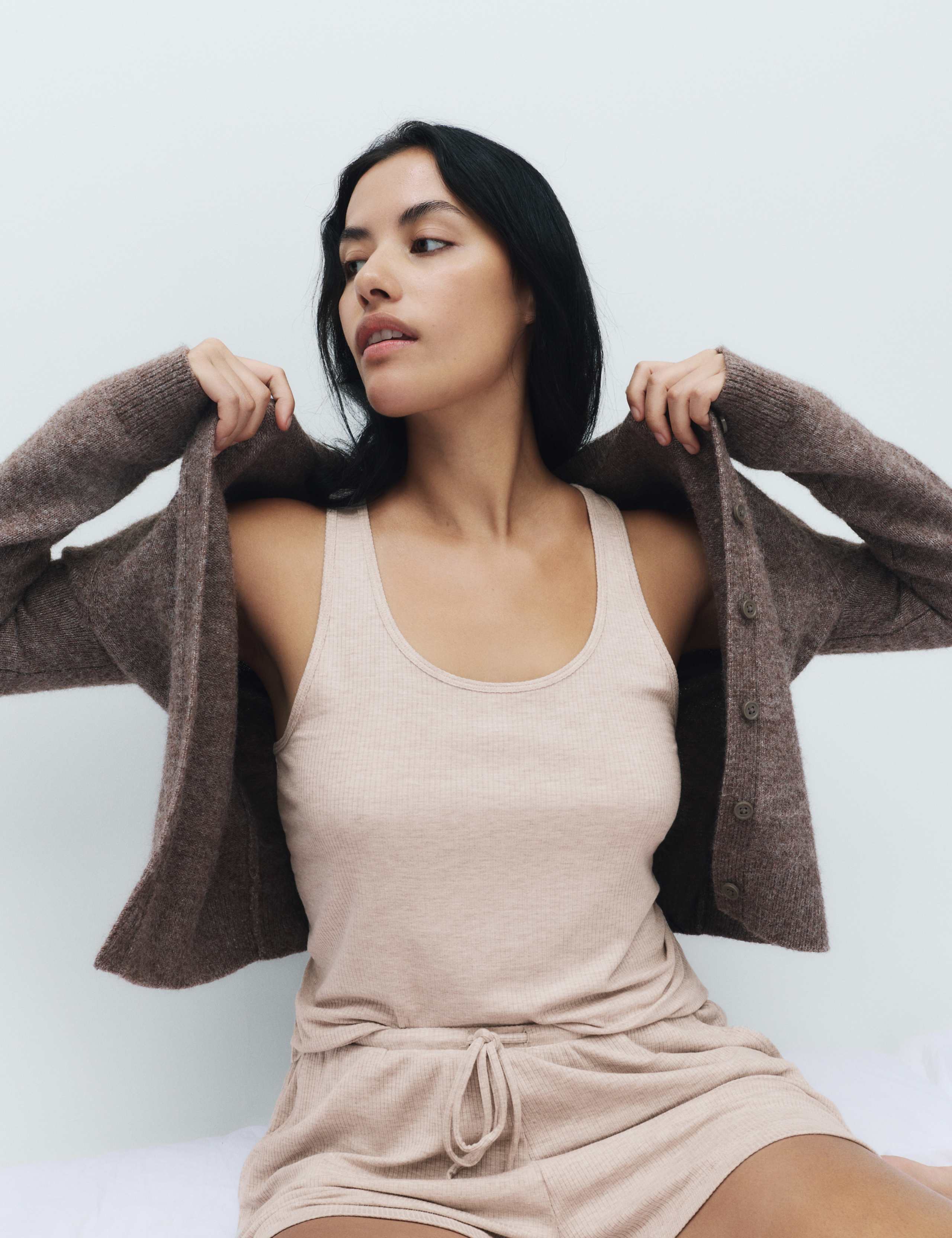 Modal Rich Ribbed Cami Pyjama Top Set 2 of 6