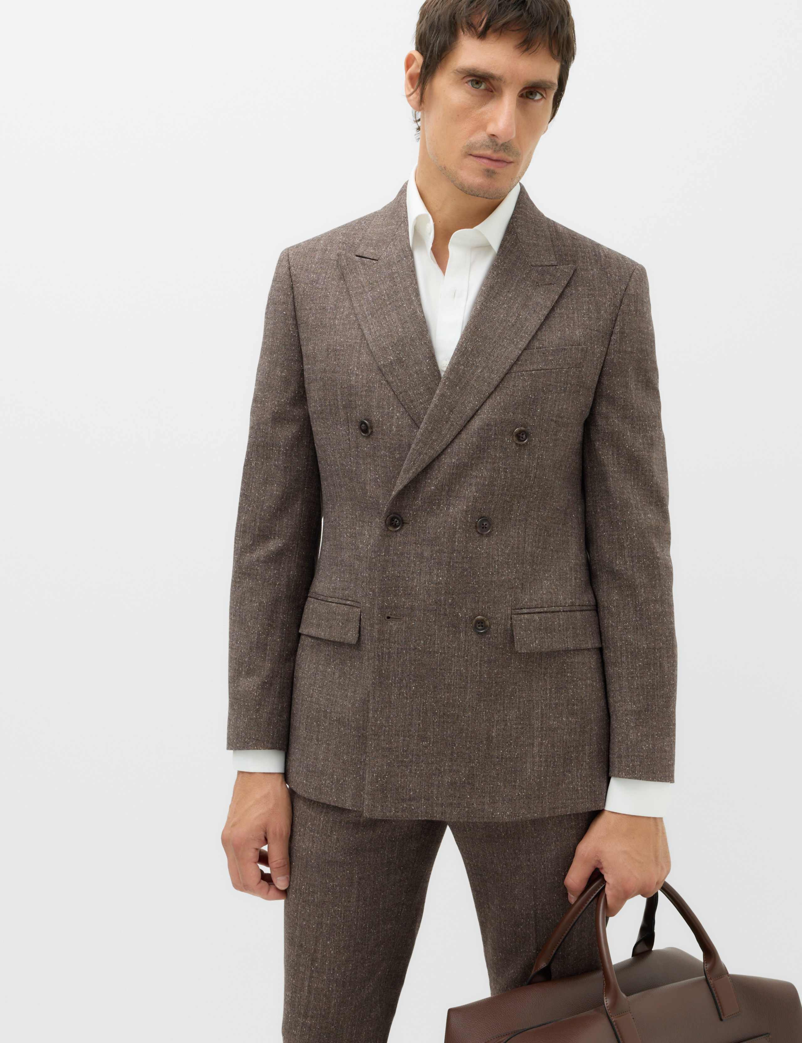 2 Piece Tailored Fit Textured Stretch Suit