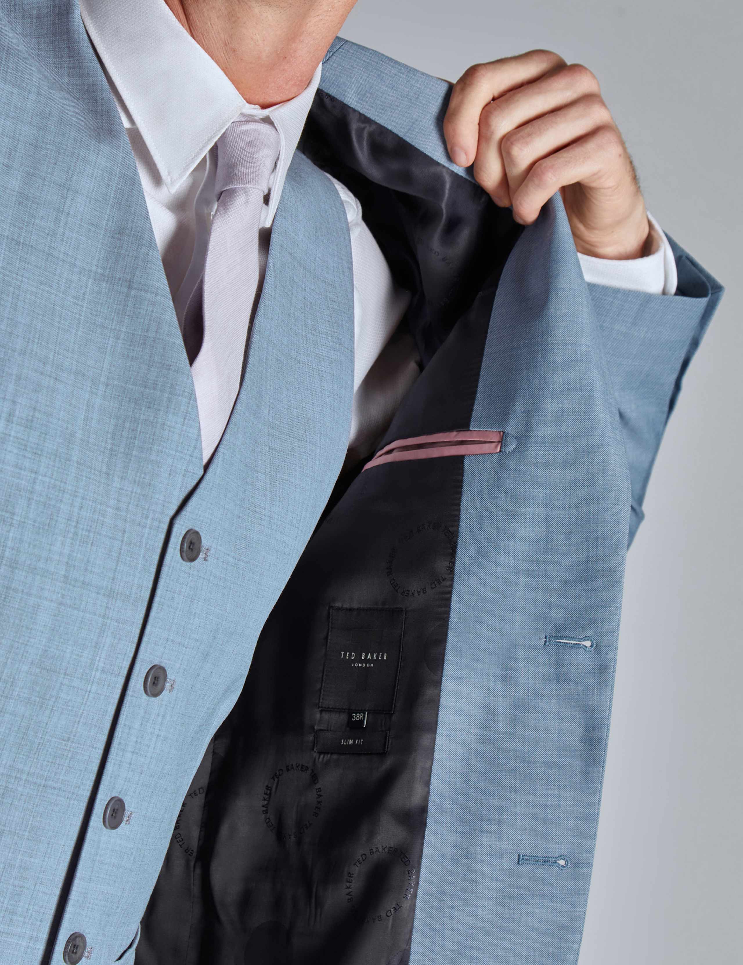 Slim Fit Wool Blend Sharkskin Suit 4 of 7
