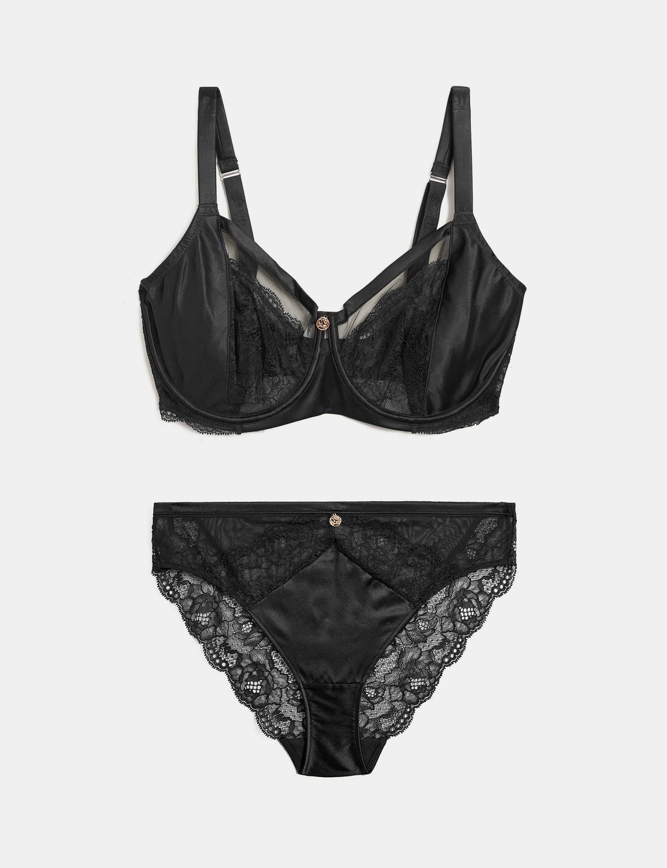 Silk & Lace Minimiser Bra Set C-G 1 of 6