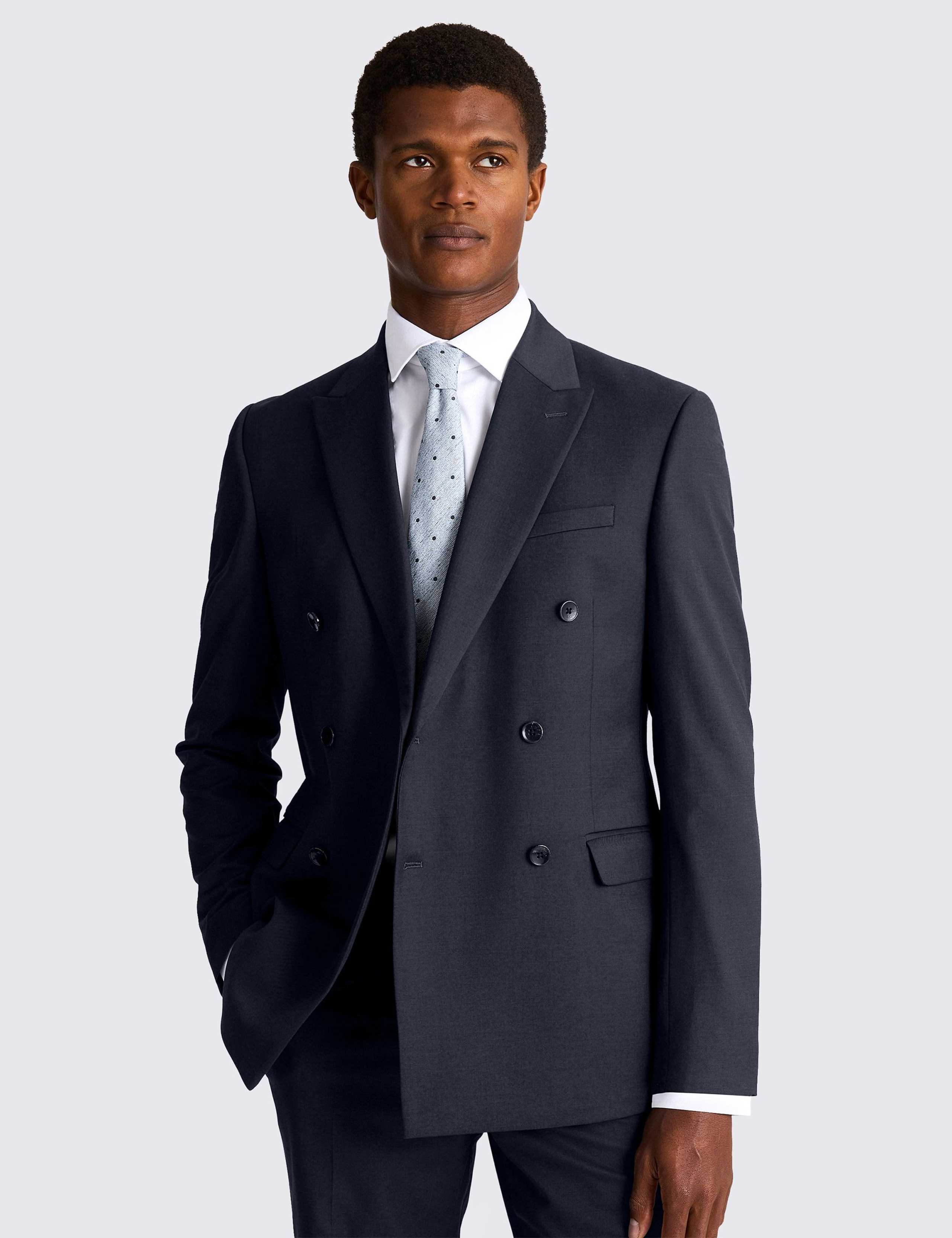 Slim Fit Stretch Double Breasted Suit