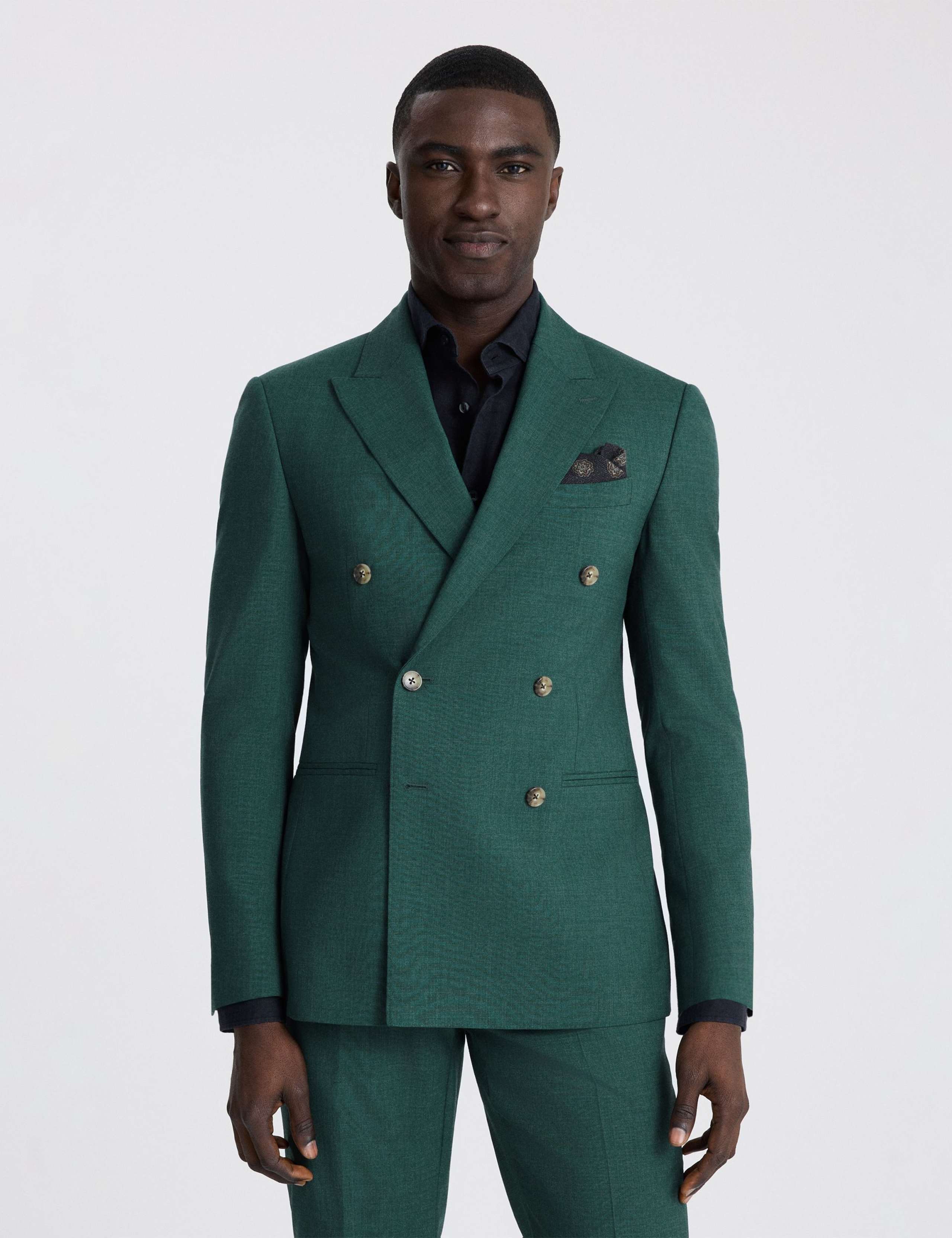 2 Piece Slim Fit Wool Blend Double Breasted Suit
