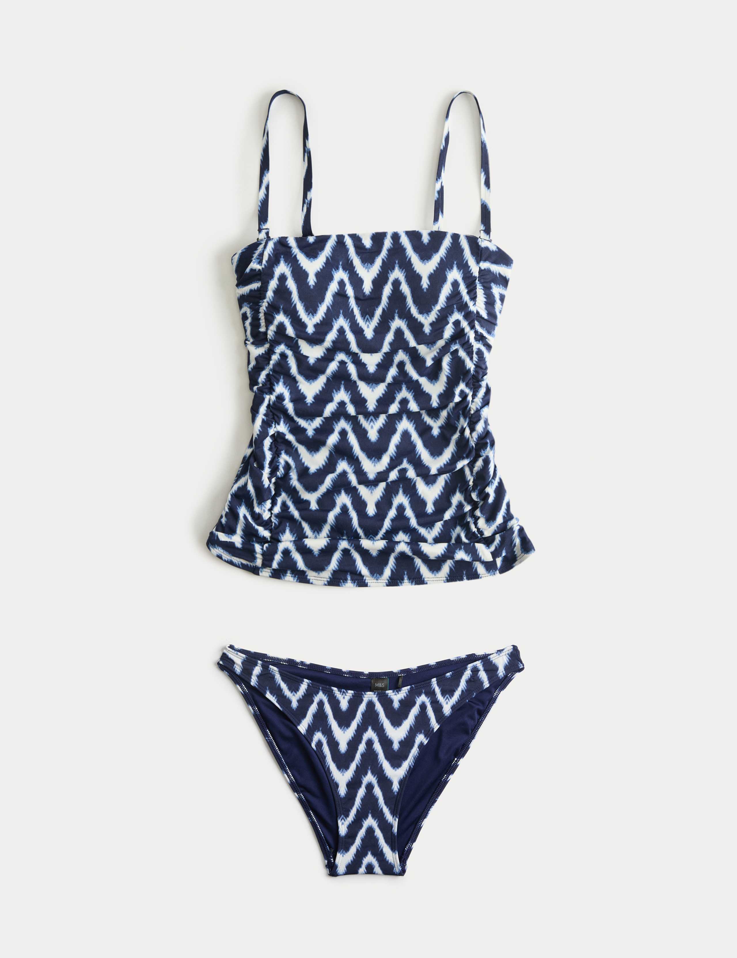 Tummy Control Printed Ruched Tankini Set 1 of 6