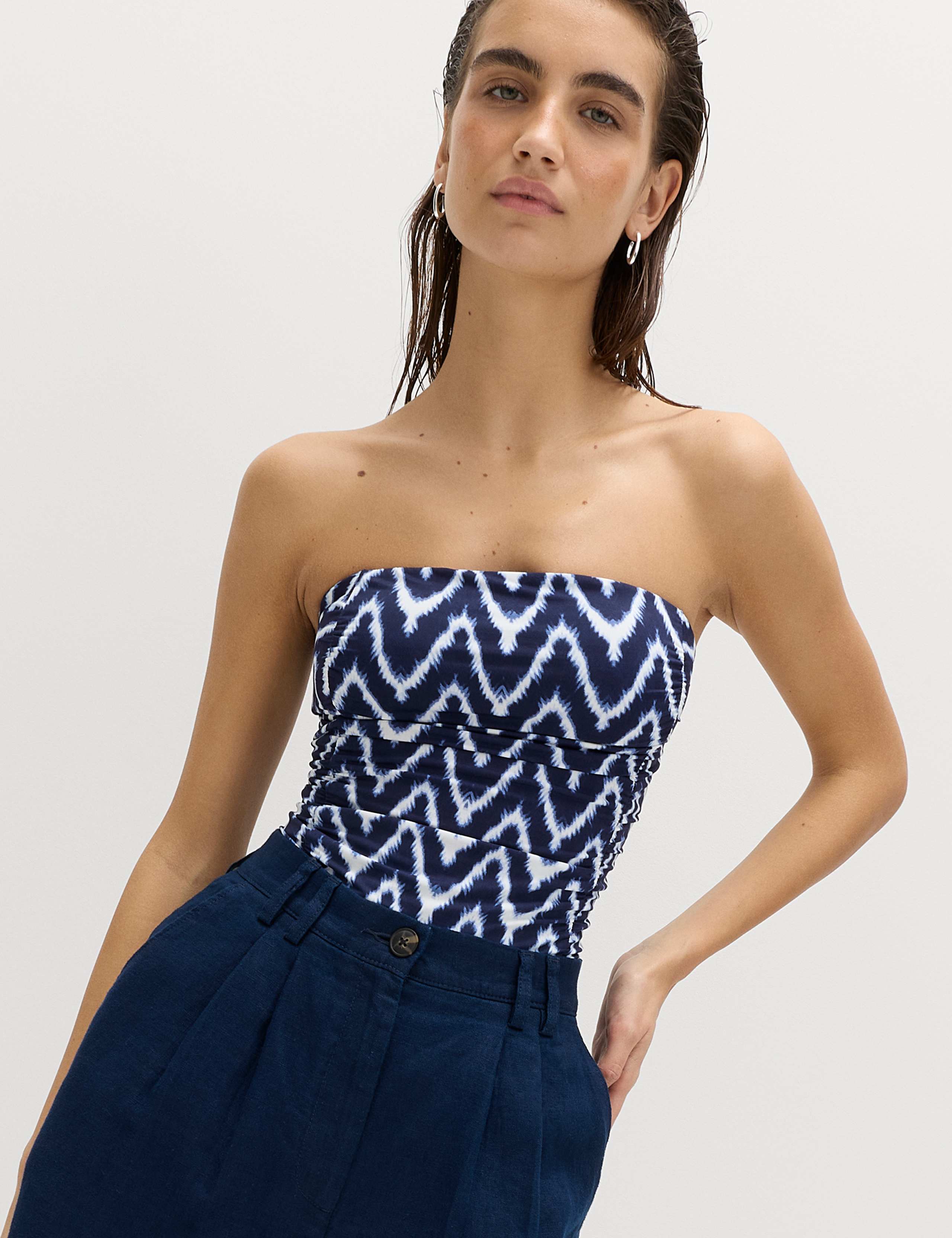 Tummy Control Printed Ruched Tankini Set 2 of 6