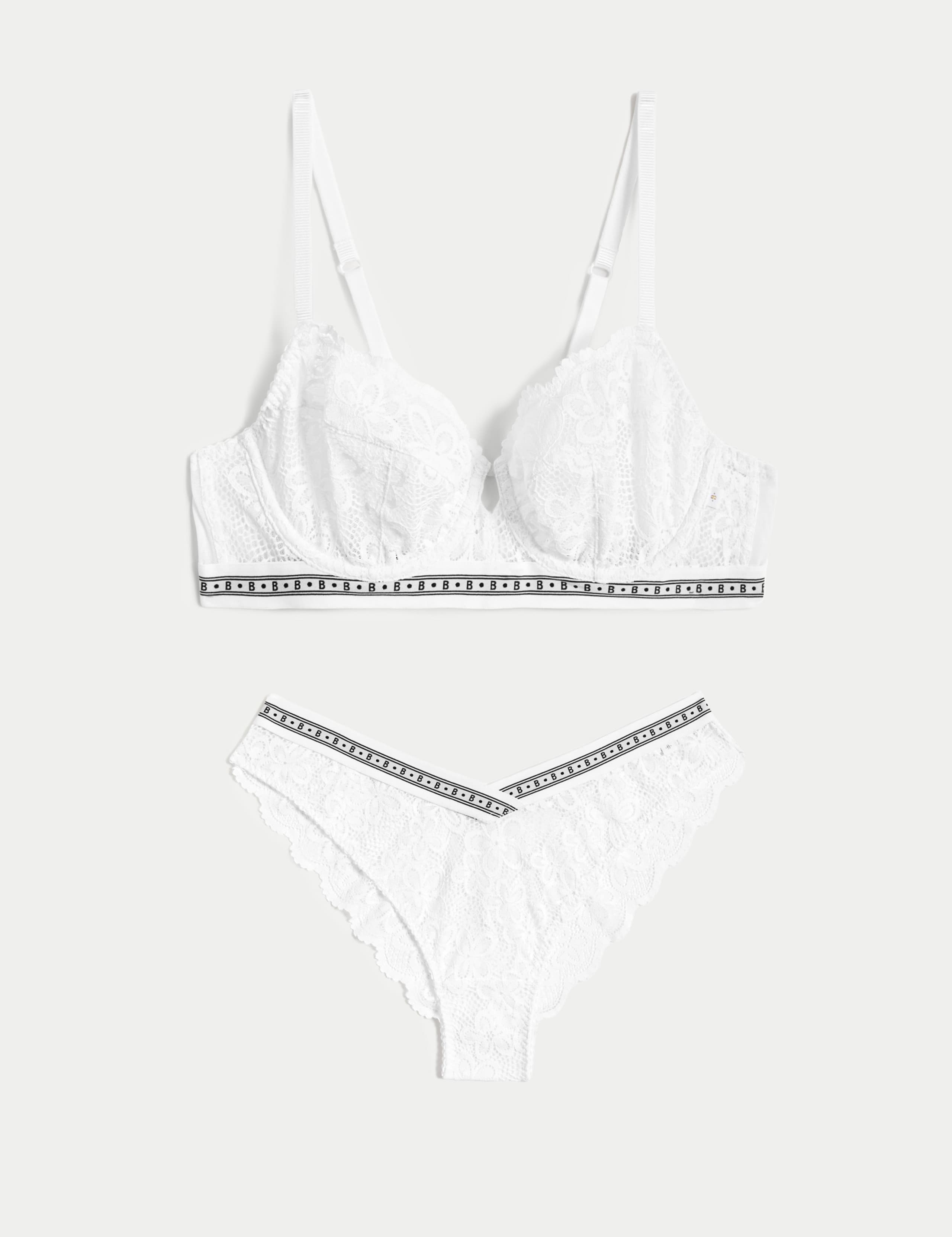 Cleo Lace Wired Balcony Bra Set A-G 1 of 6