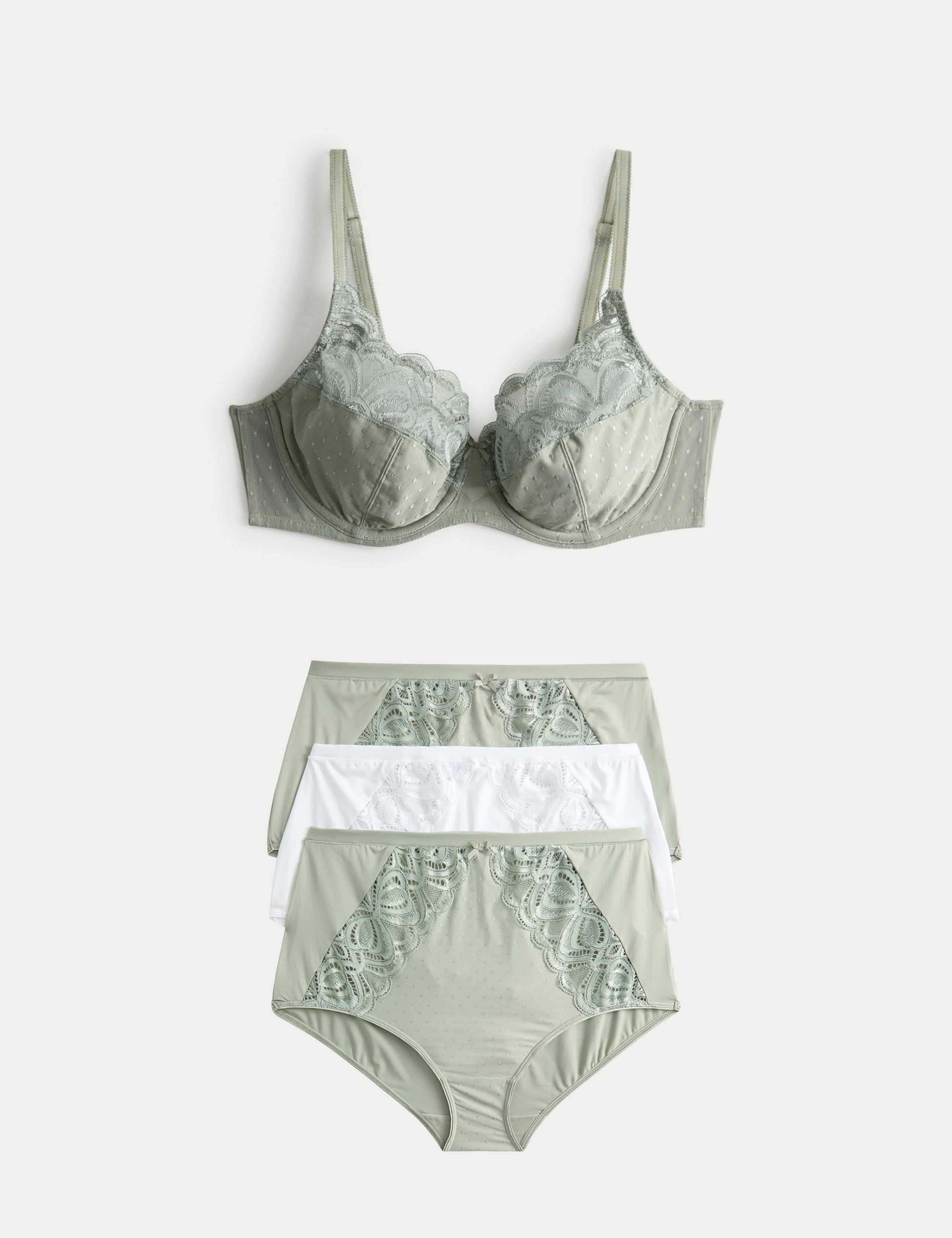 Amelia Lace Wired Full Cup Bra Set A-E 1 of 6