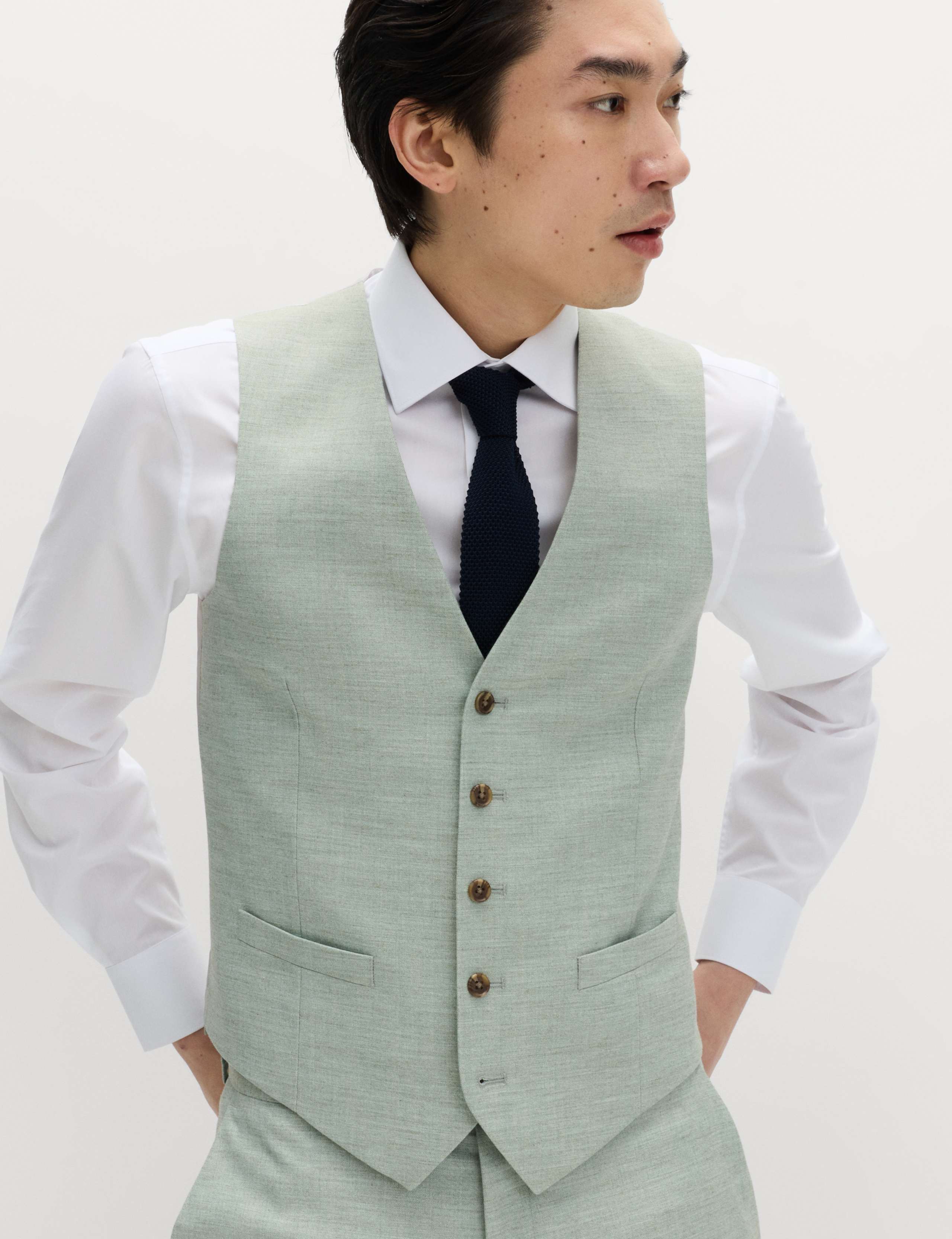 3 Piece Slim Fit Textured Stretch Suit 2 of 6