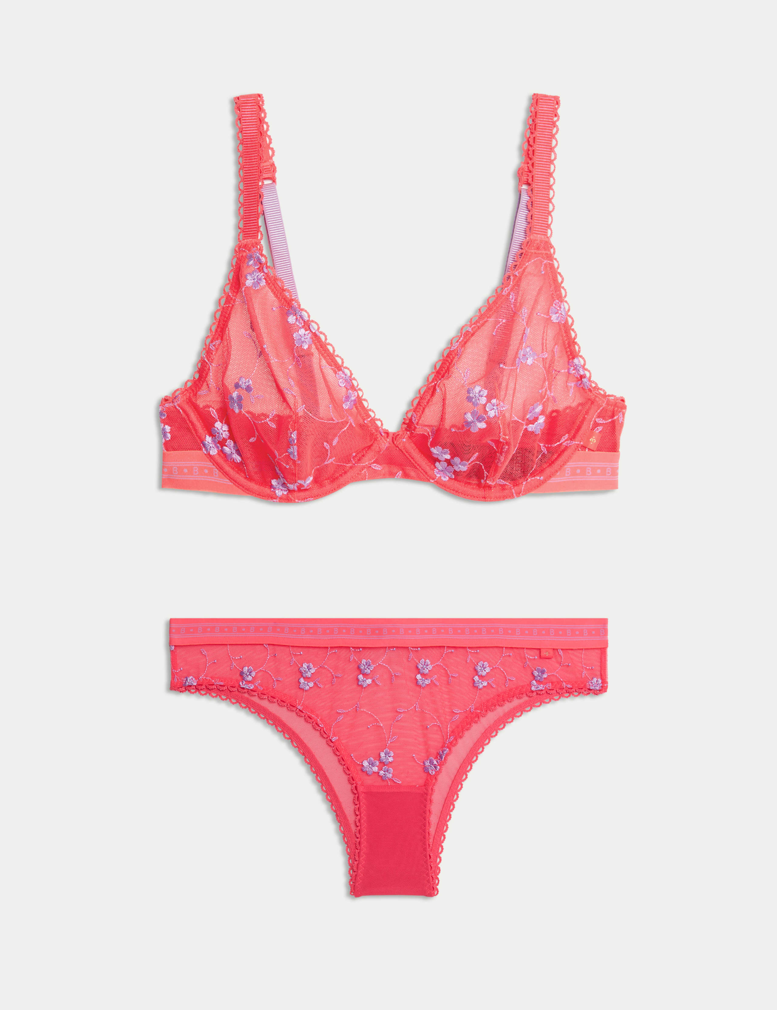 Karina Embroidery Wired Plunge Bra Set A-E 1 of 6