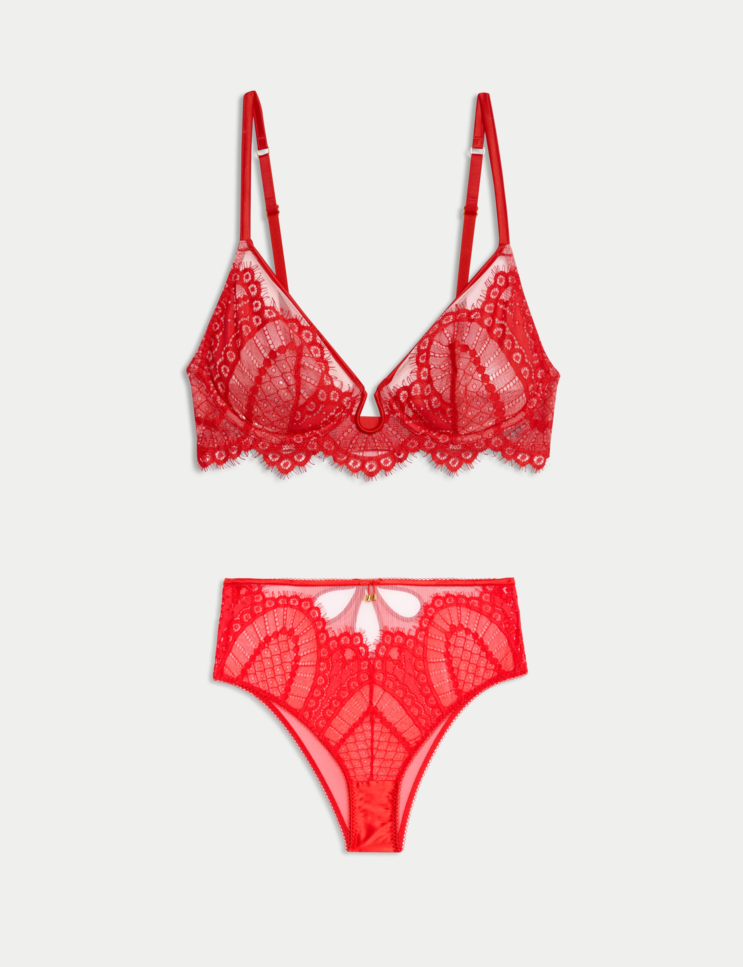 Christelle Lace Wired Plunge Bra Set A-E 1 of 6