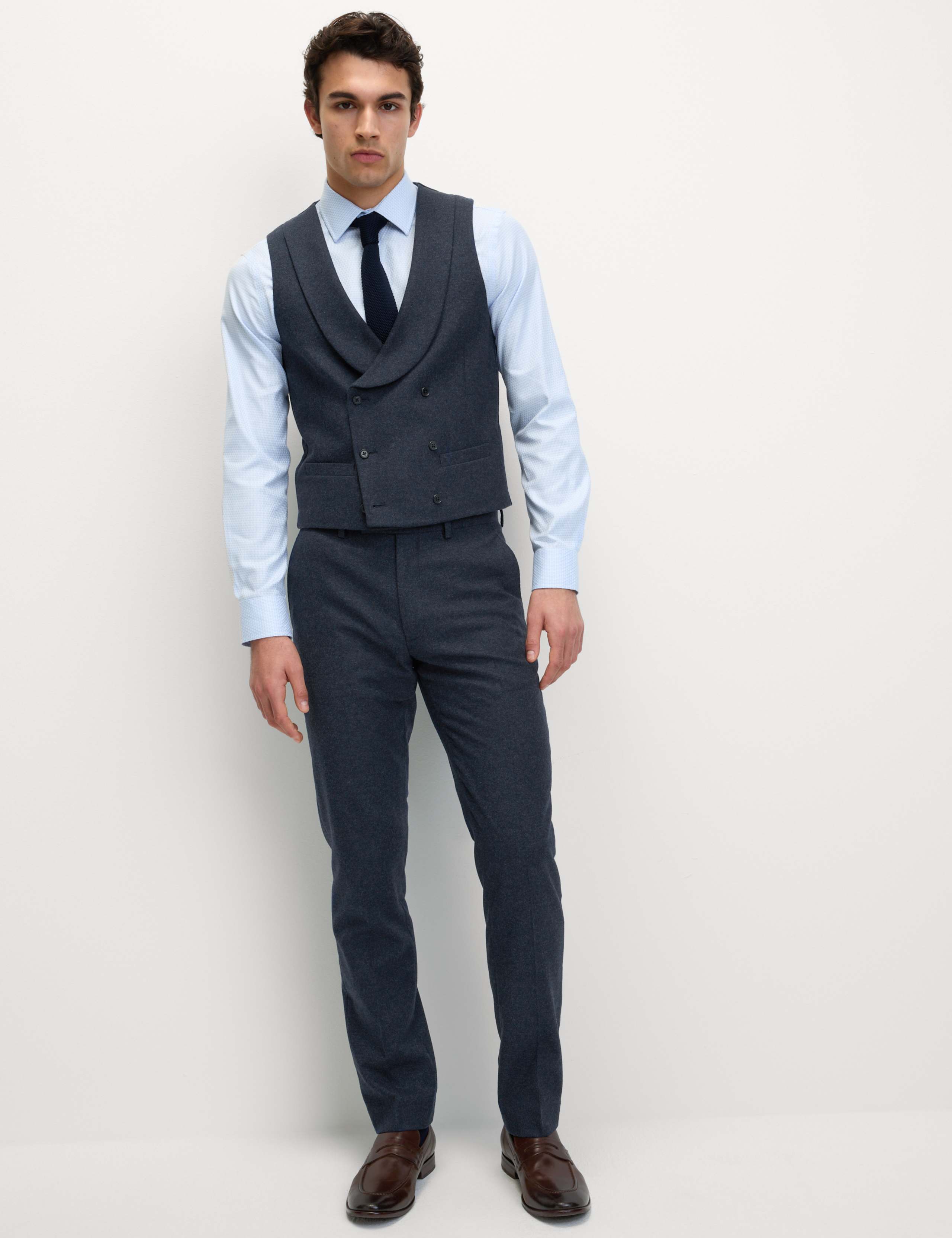 Tailored Fit Wool Rich Tweed Double Breasted Suit 2 of 6