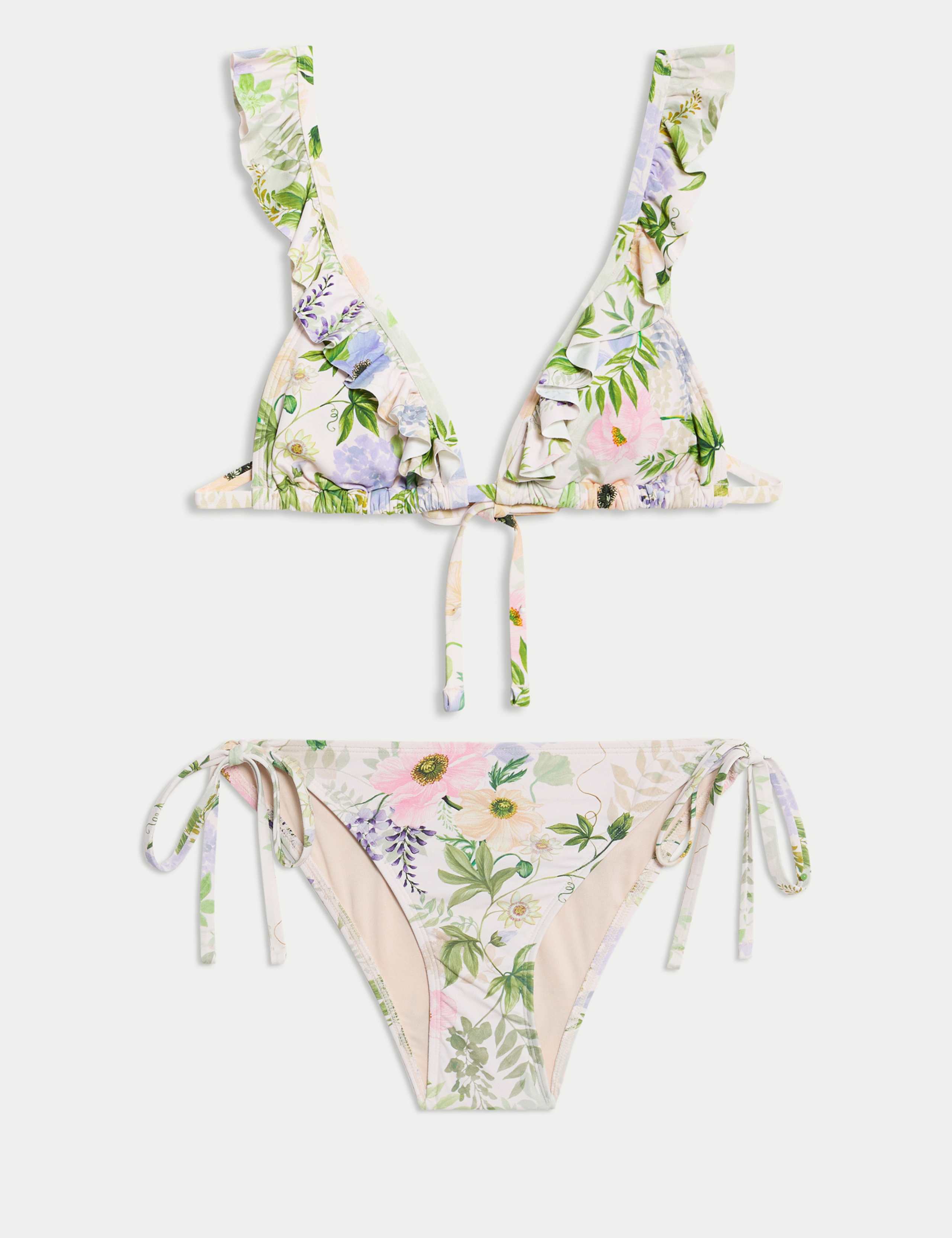 Printed Ruffle Plunge Bikini Set 1 of 4