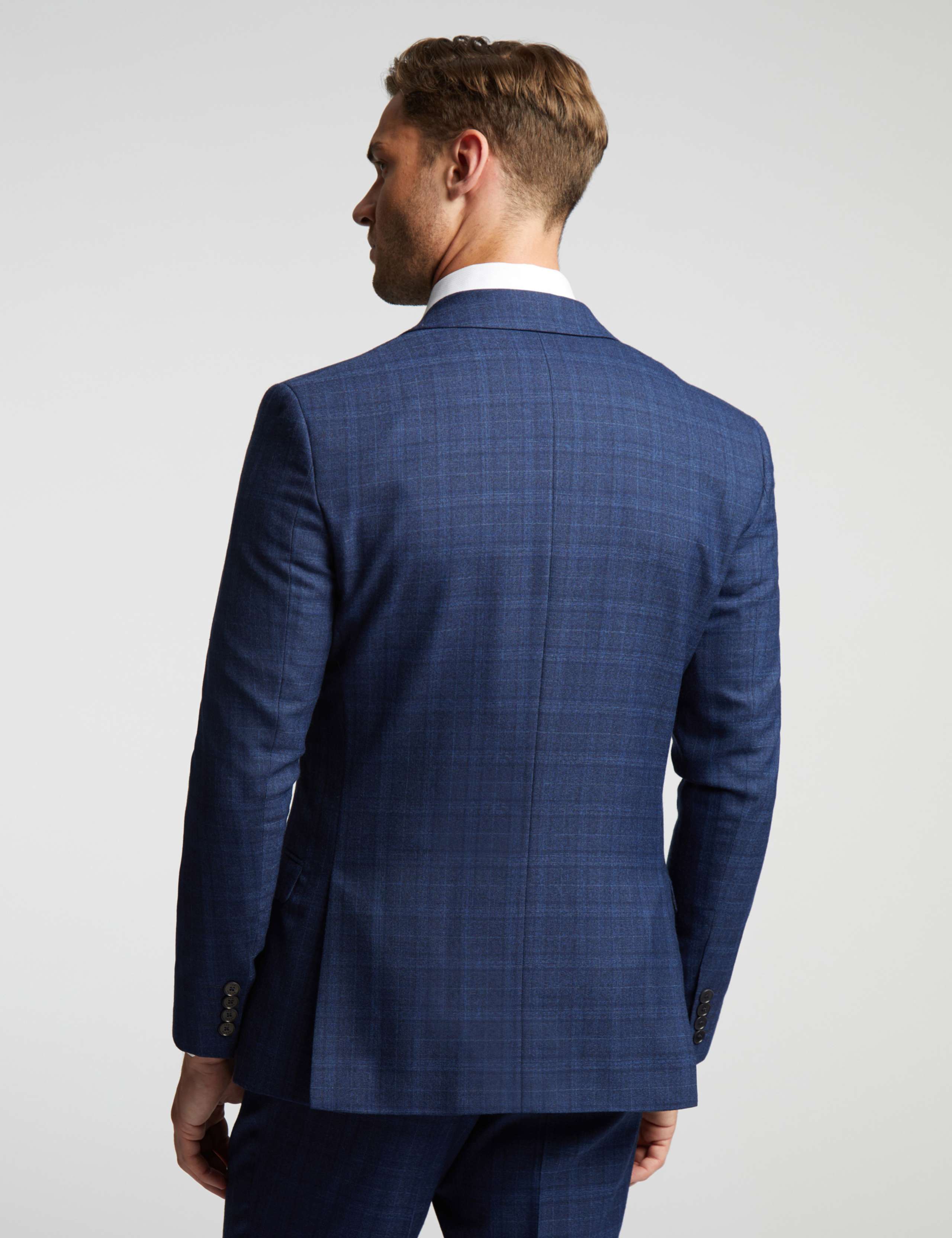Slim Fit Wool Blend Check Suit 2 of 6