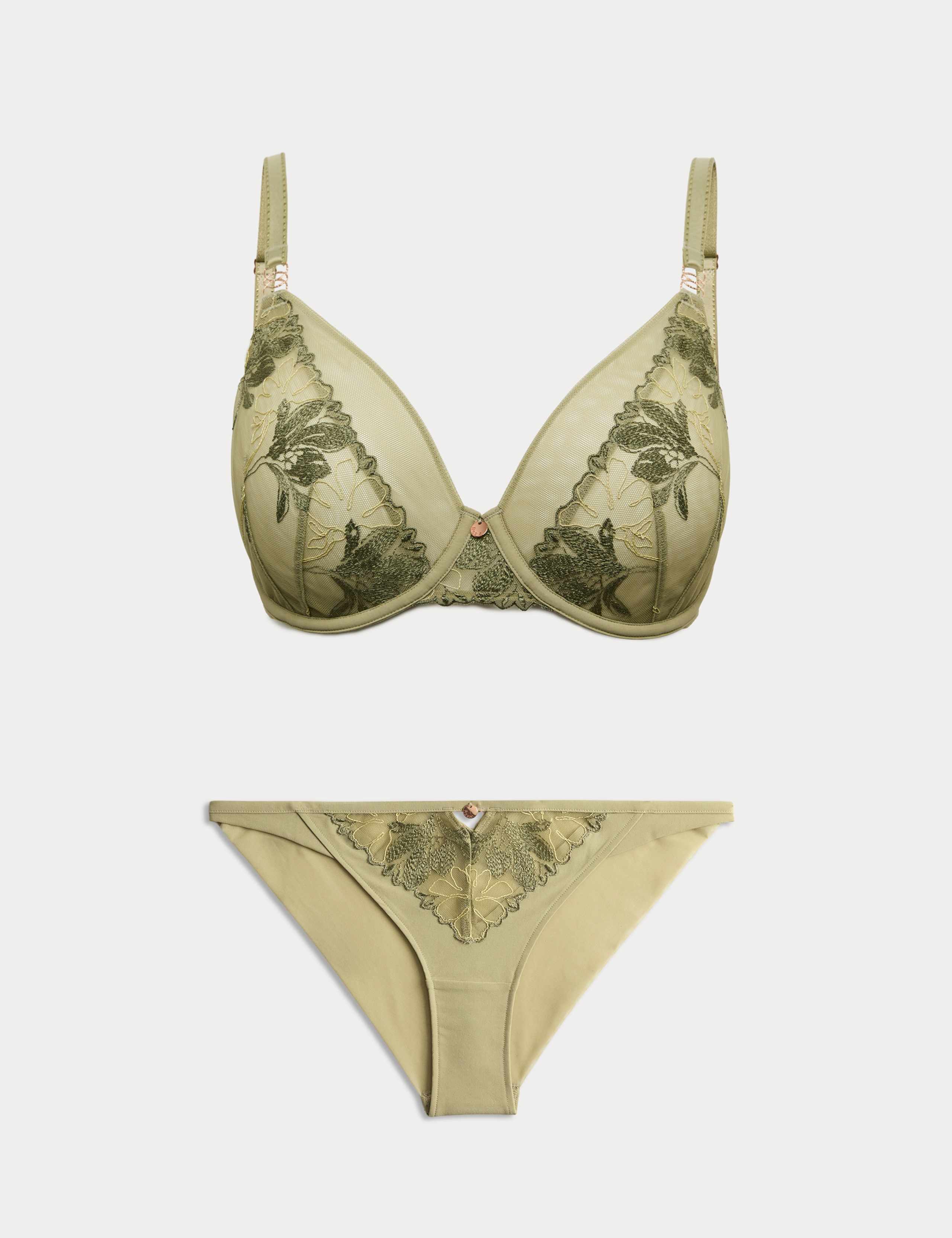 Ianthe Embroidery Wired Plunge Bra Set F-H 1 of 6