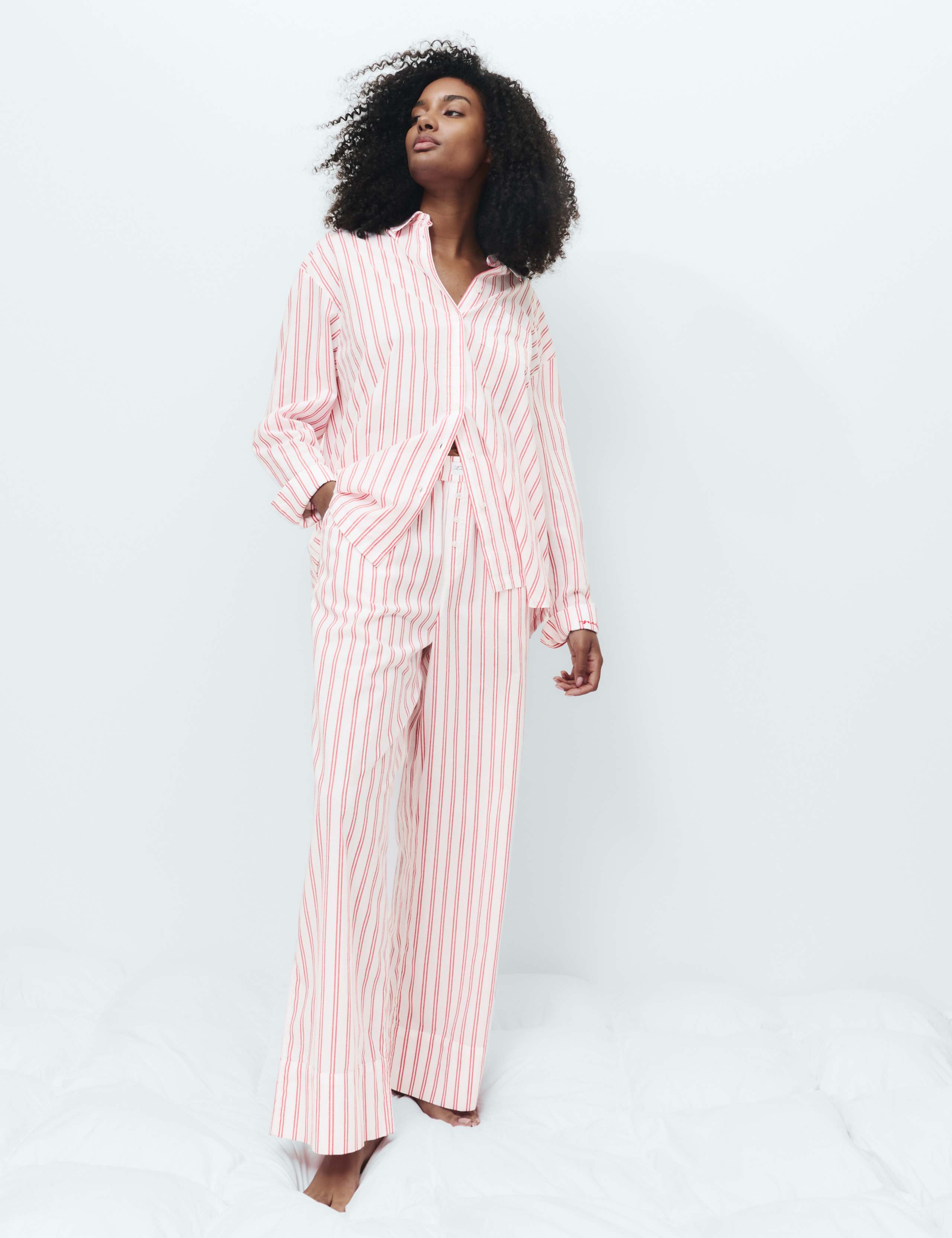Pure Cotton Striped Pyjama Shirt & Bottom Set
