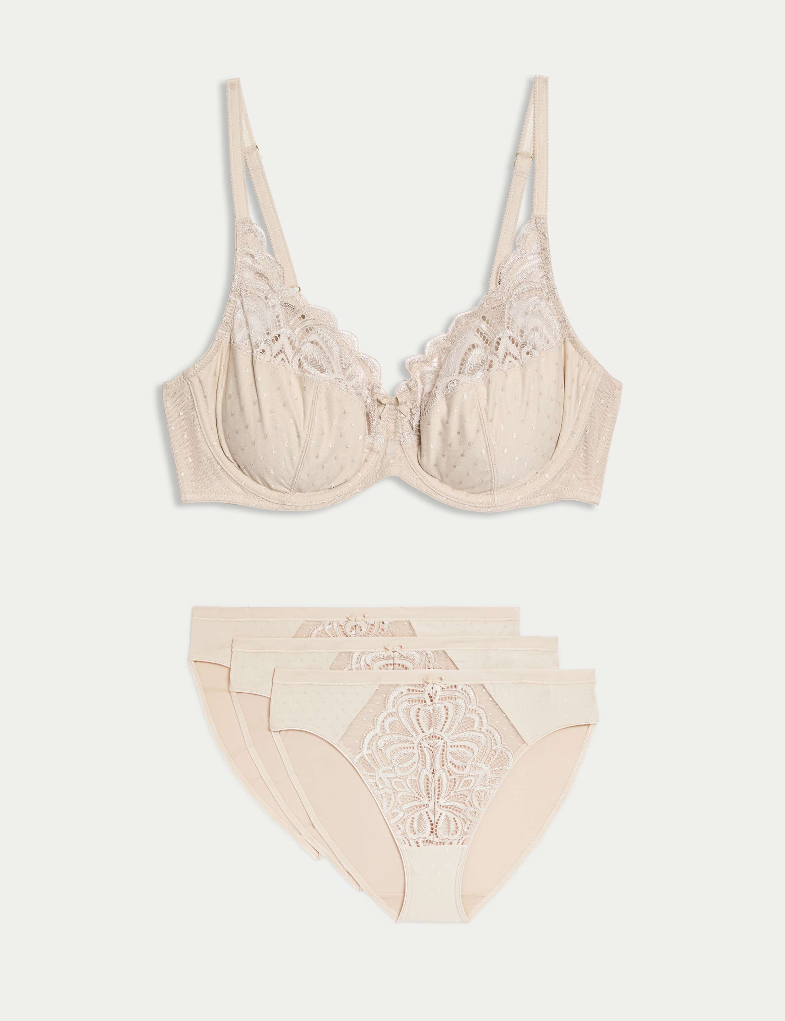 Amelia Lace Wired Full Cup Bra Set A-E 1 of 6