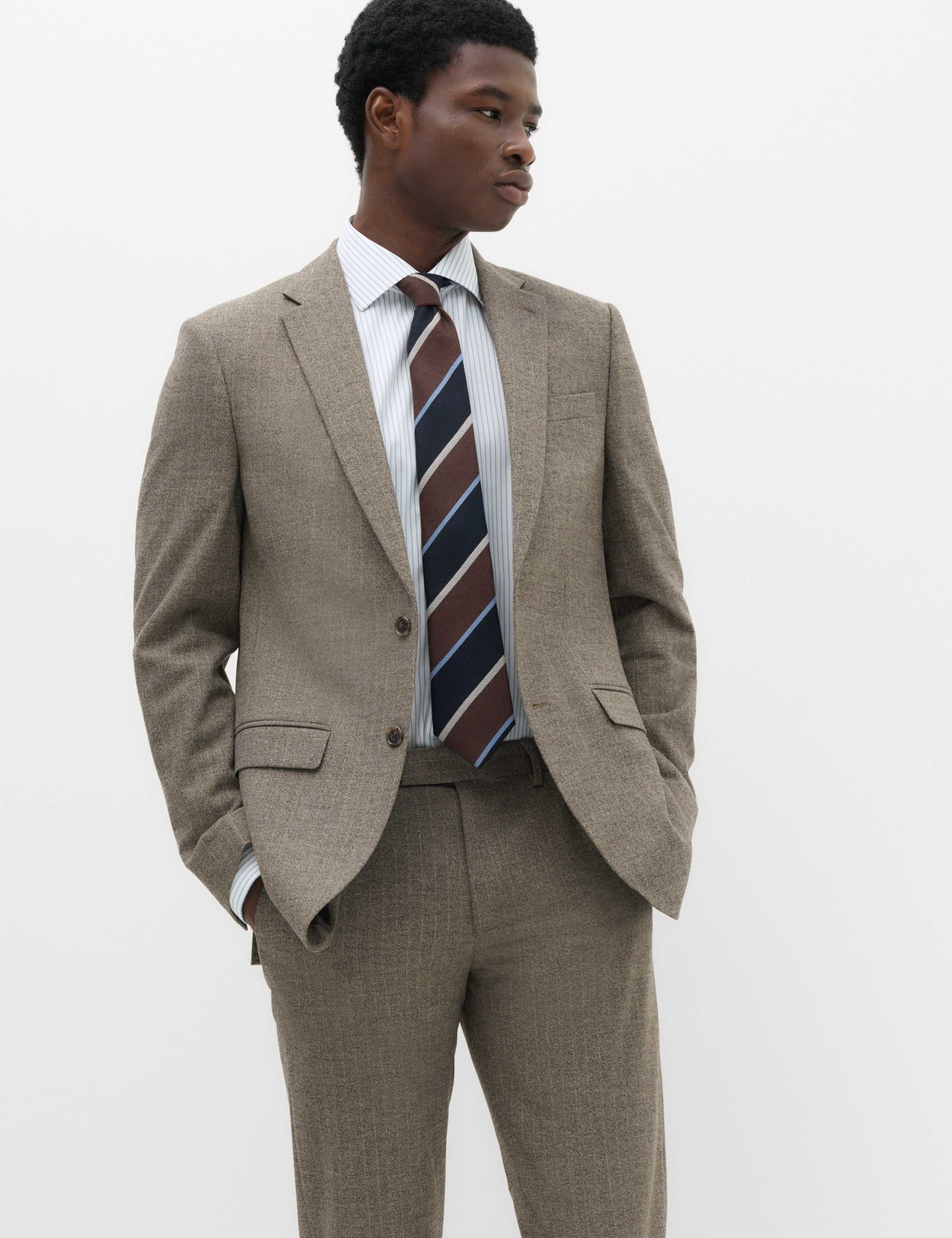 2 Piece Slim Fit Striped Stretch Suit