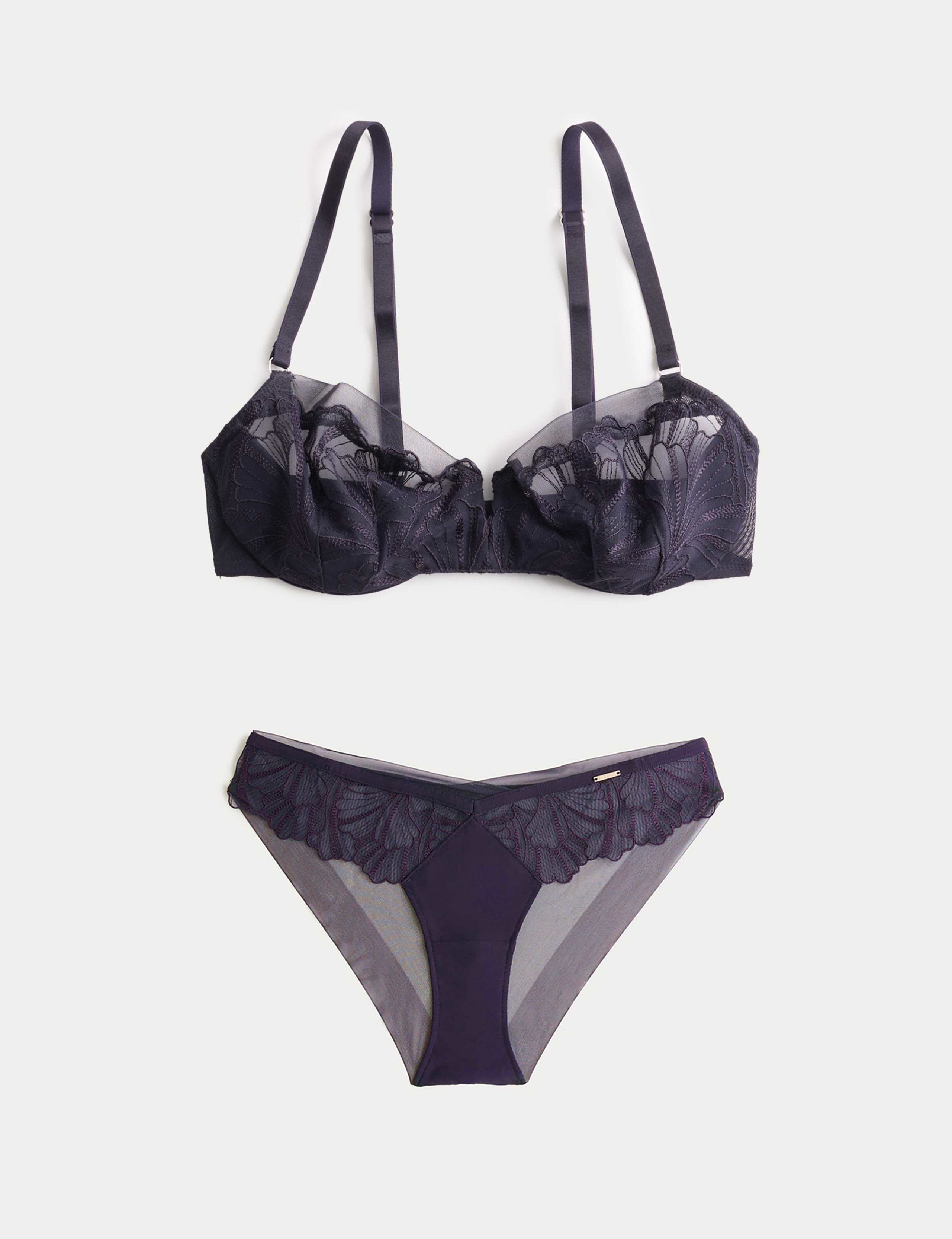 Monaco Wired Quarter Balcony Bra Set A-E 1 of 5
