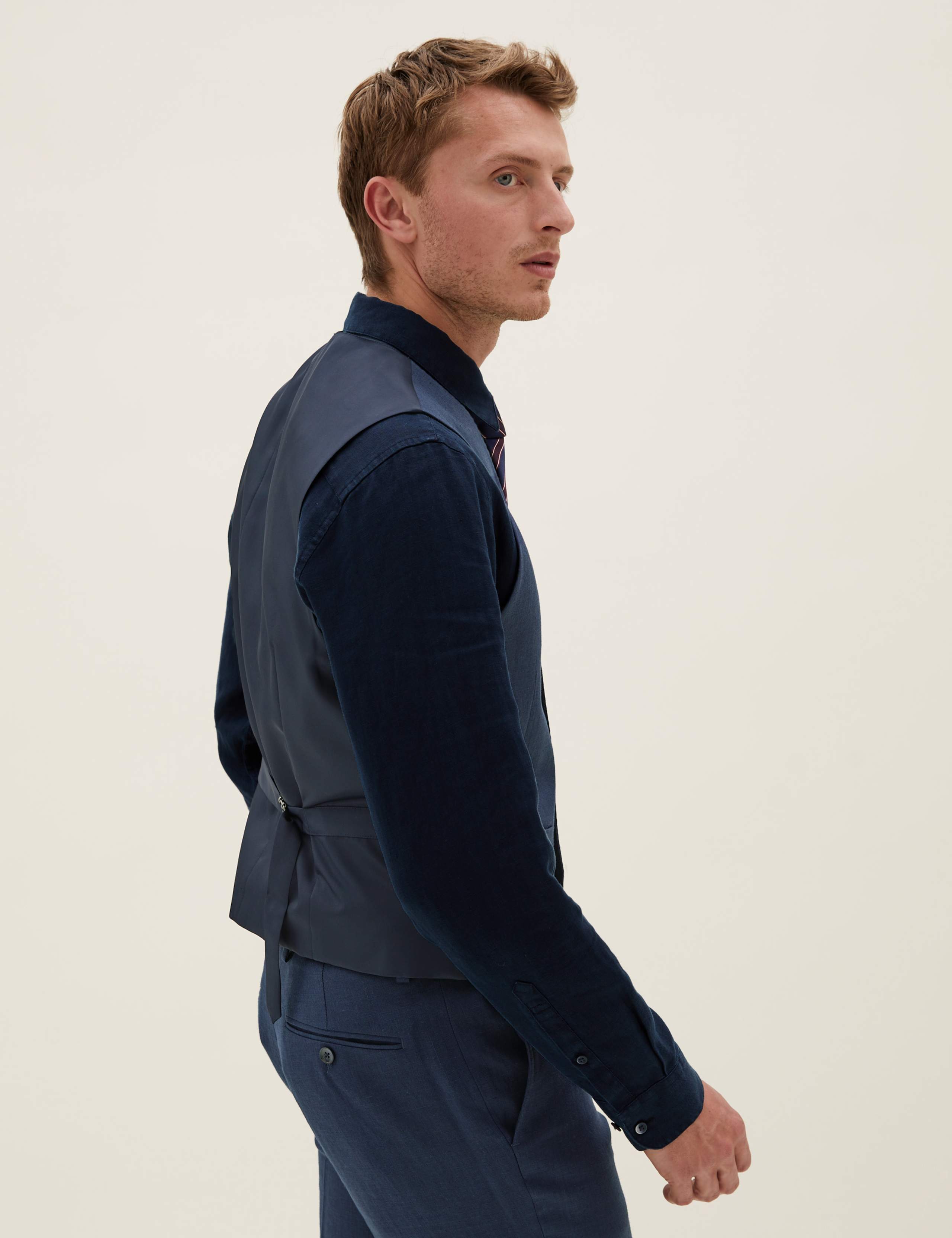 Tailored Fit Italian Linen Miracle™ 3 Piece Suit 2 of 8