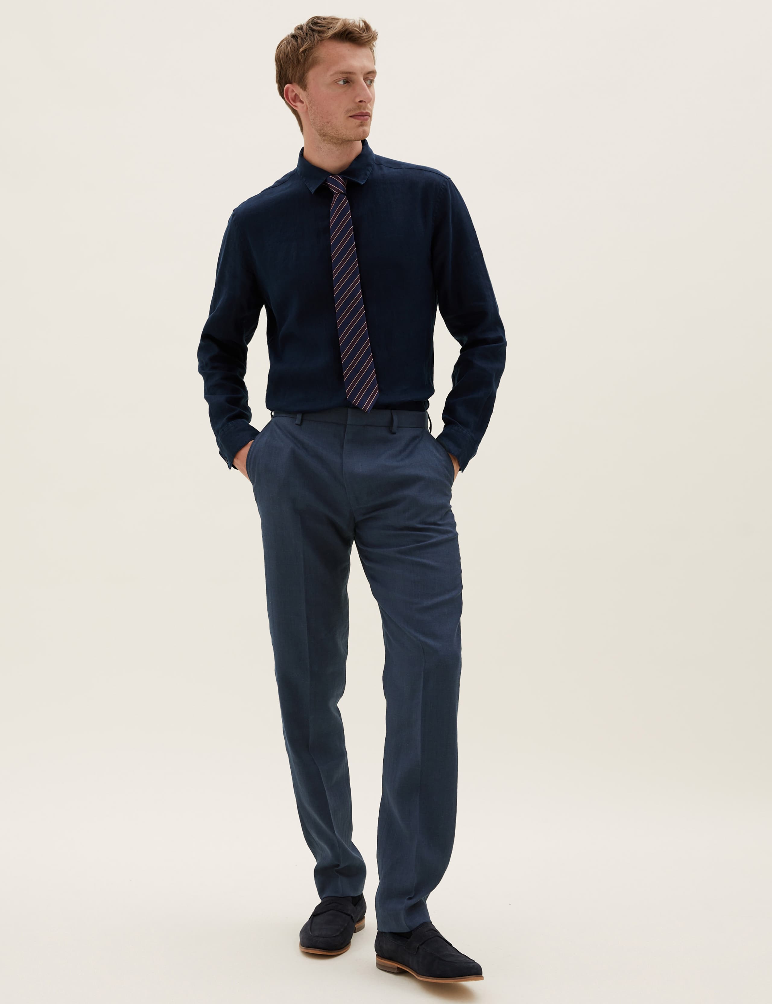Tailored Fit Italian Linen Miracle™ 3 Piece Suit 8 of 8