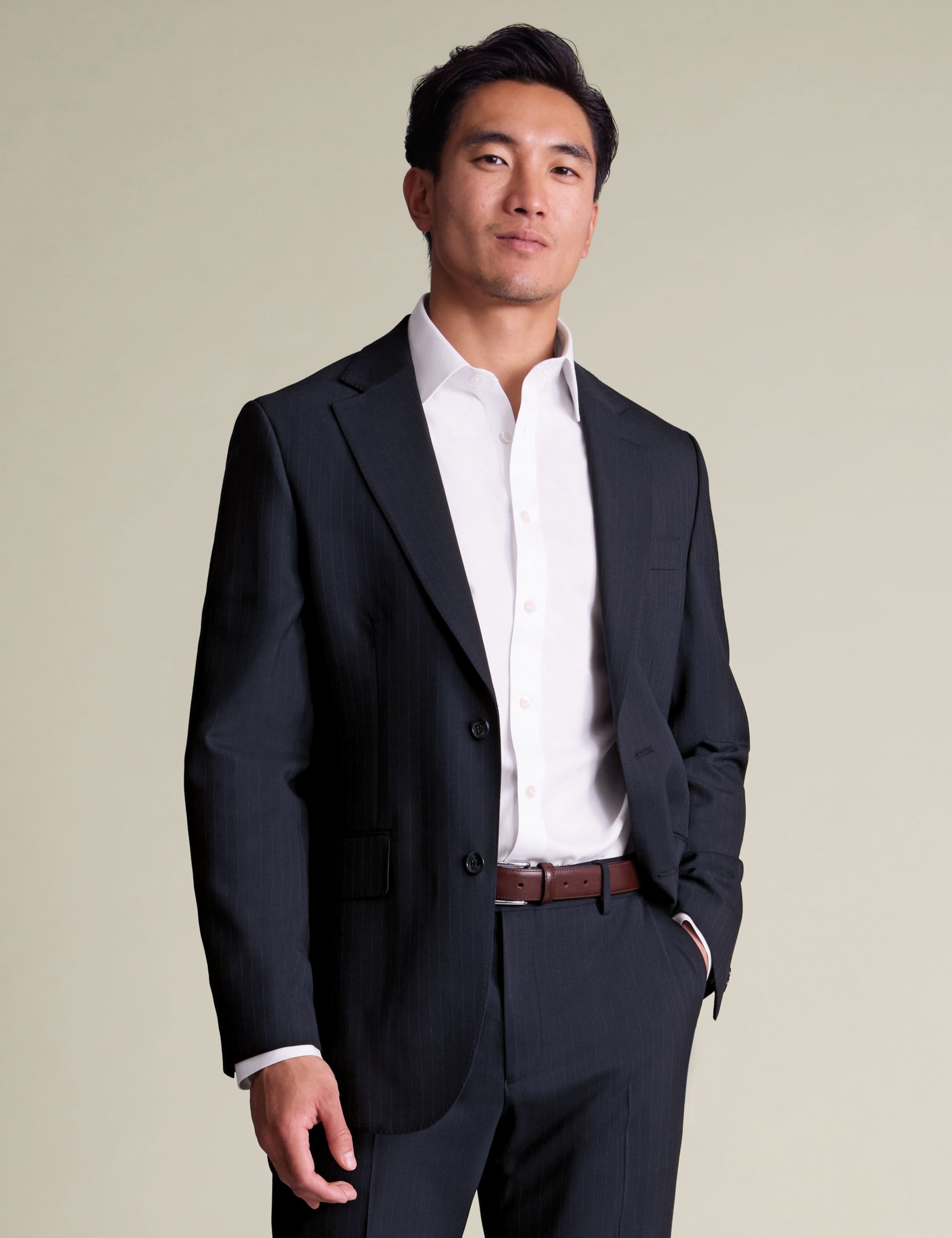 Slim Fit Wool Rich Pinstripe Suit