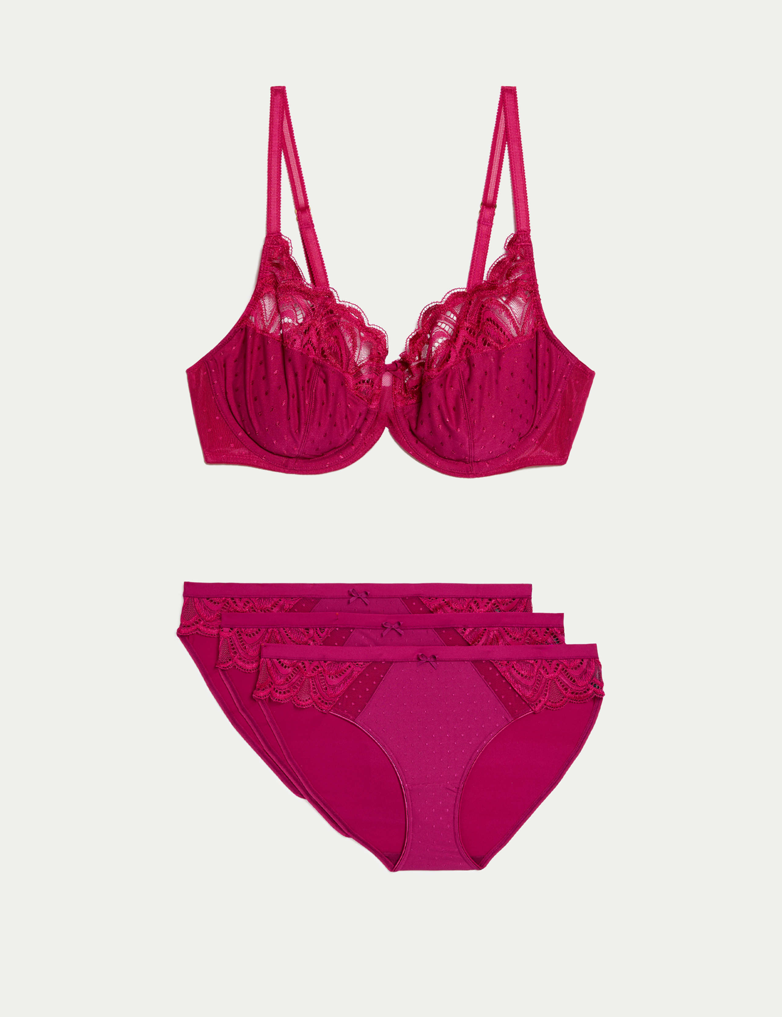 Amelia Lace Wired Full Cup Bra Set A-E 1 of 6