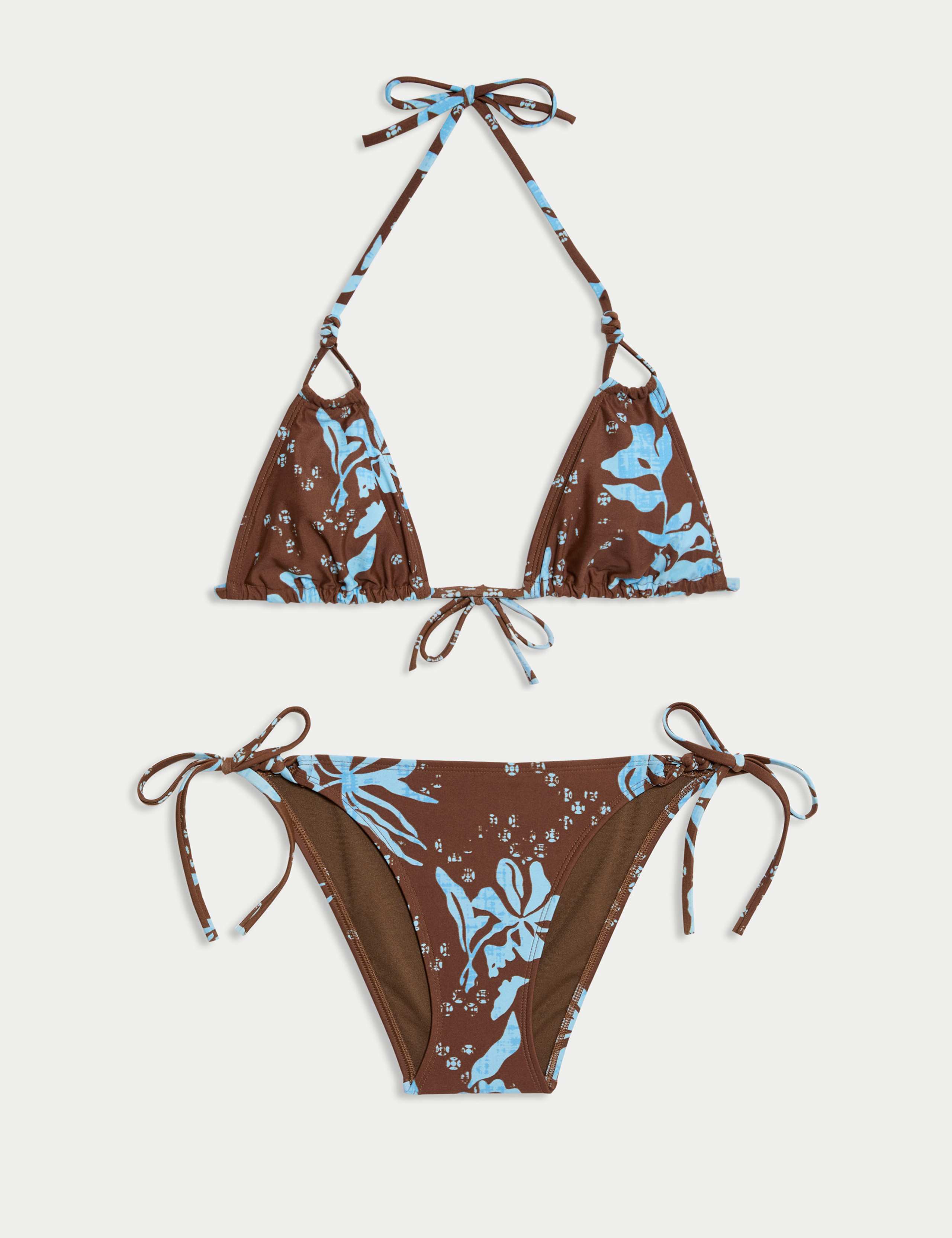 Printed Knot Front Triangle Bikini Set 1 of 6
