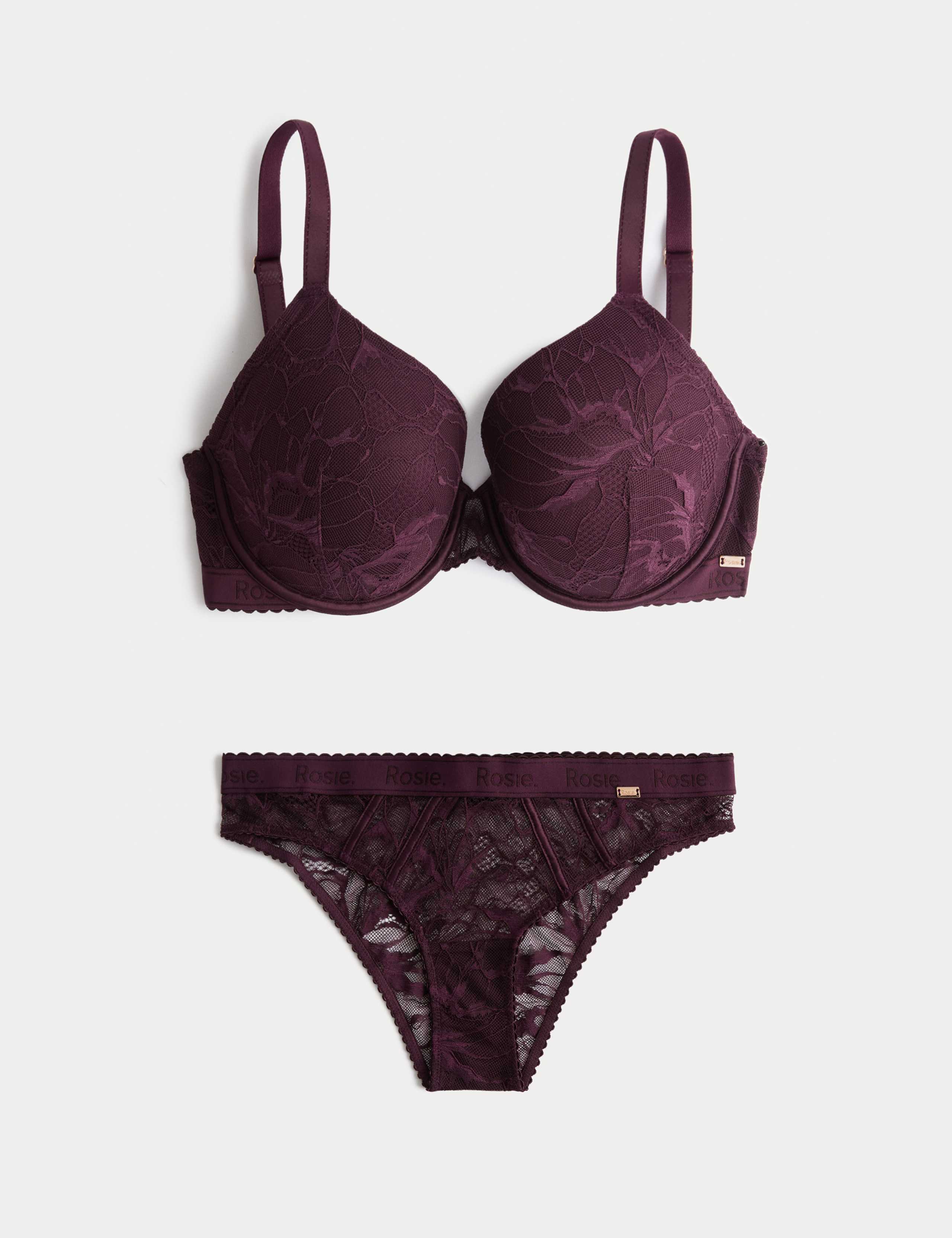 LaceWear Wired Plunge Bra Set F-H 1 of 6