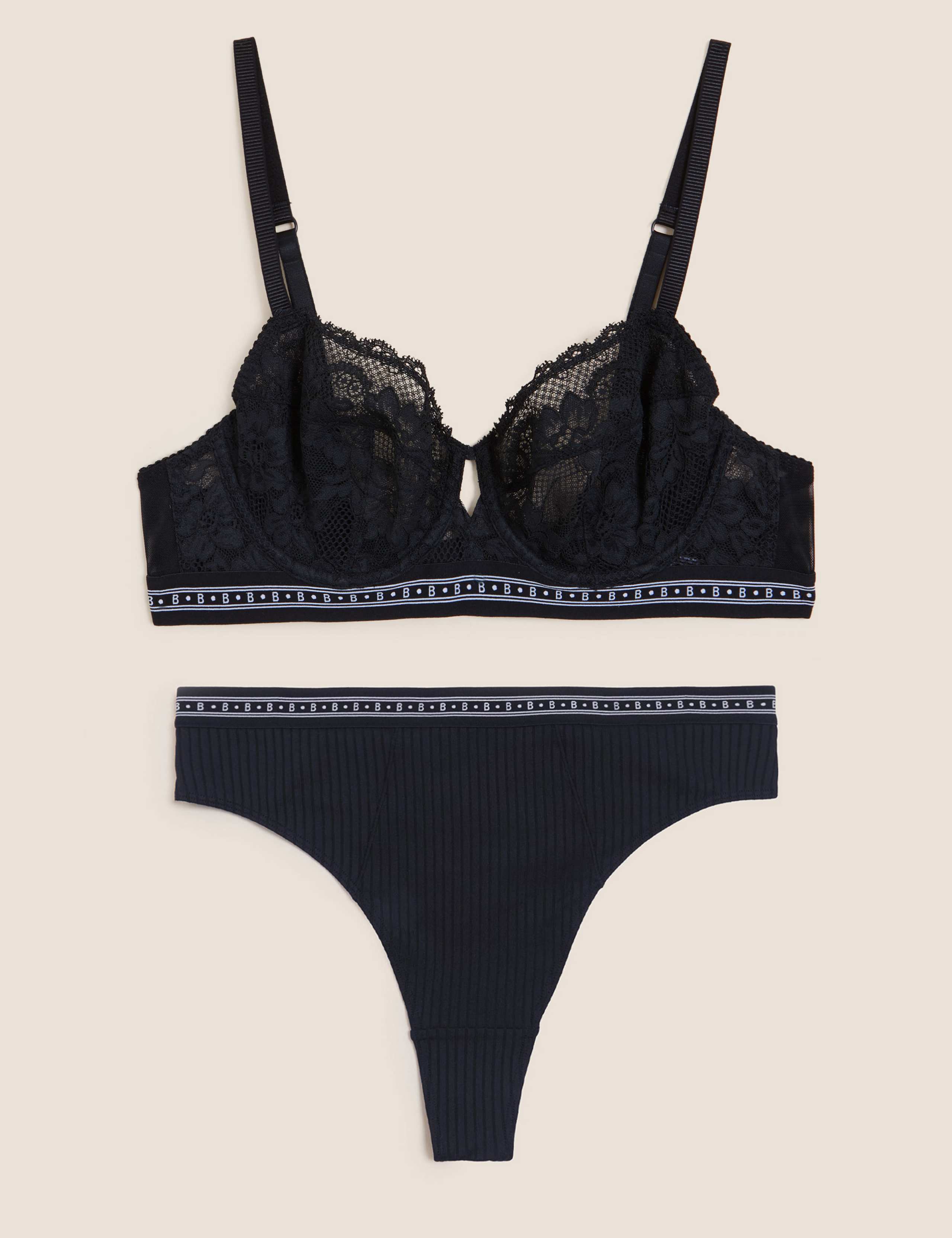 Meia Lace Wired Balcony Bra Set A-G 1 of 6