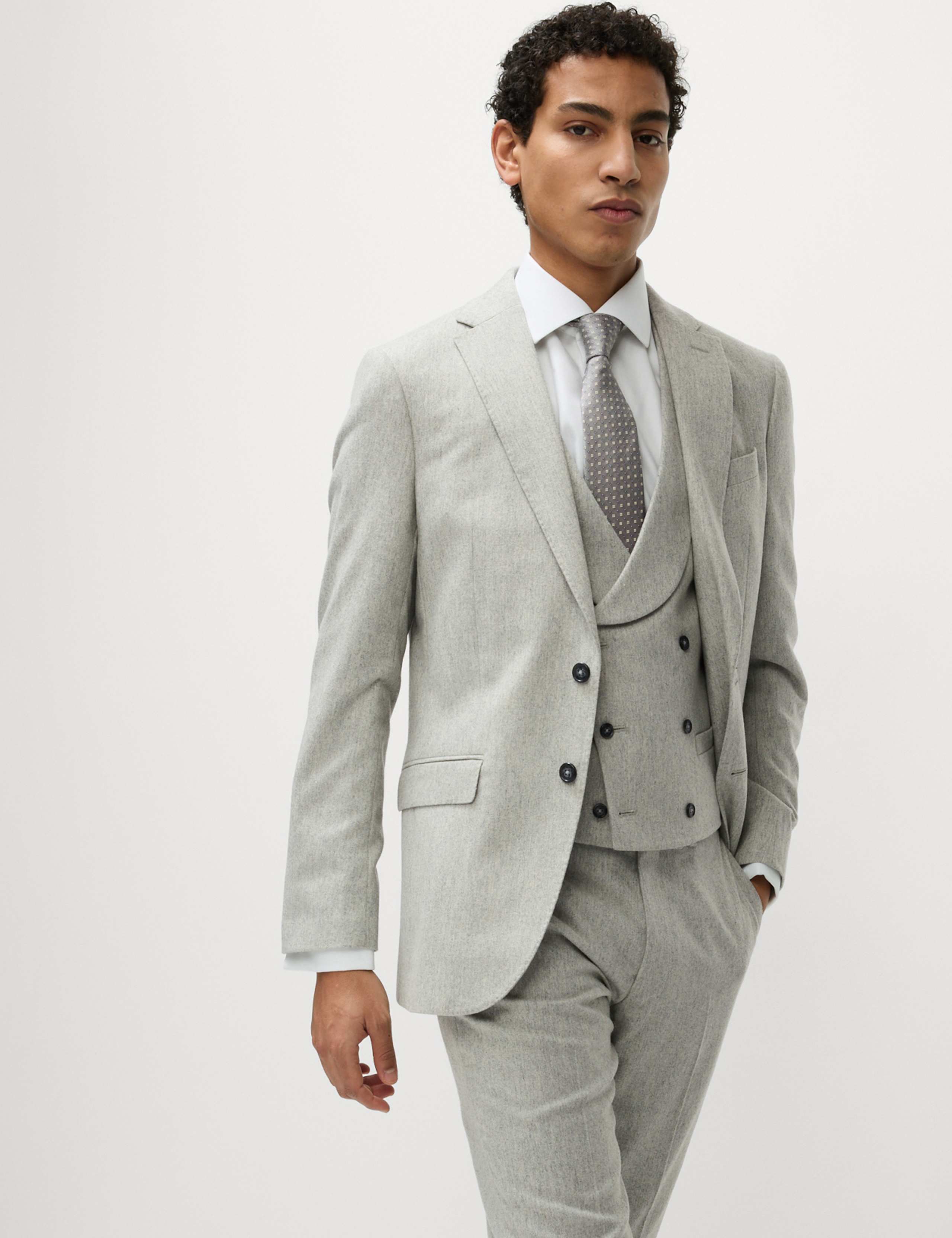 Tailored Fit Wool Rich Tweed Suit