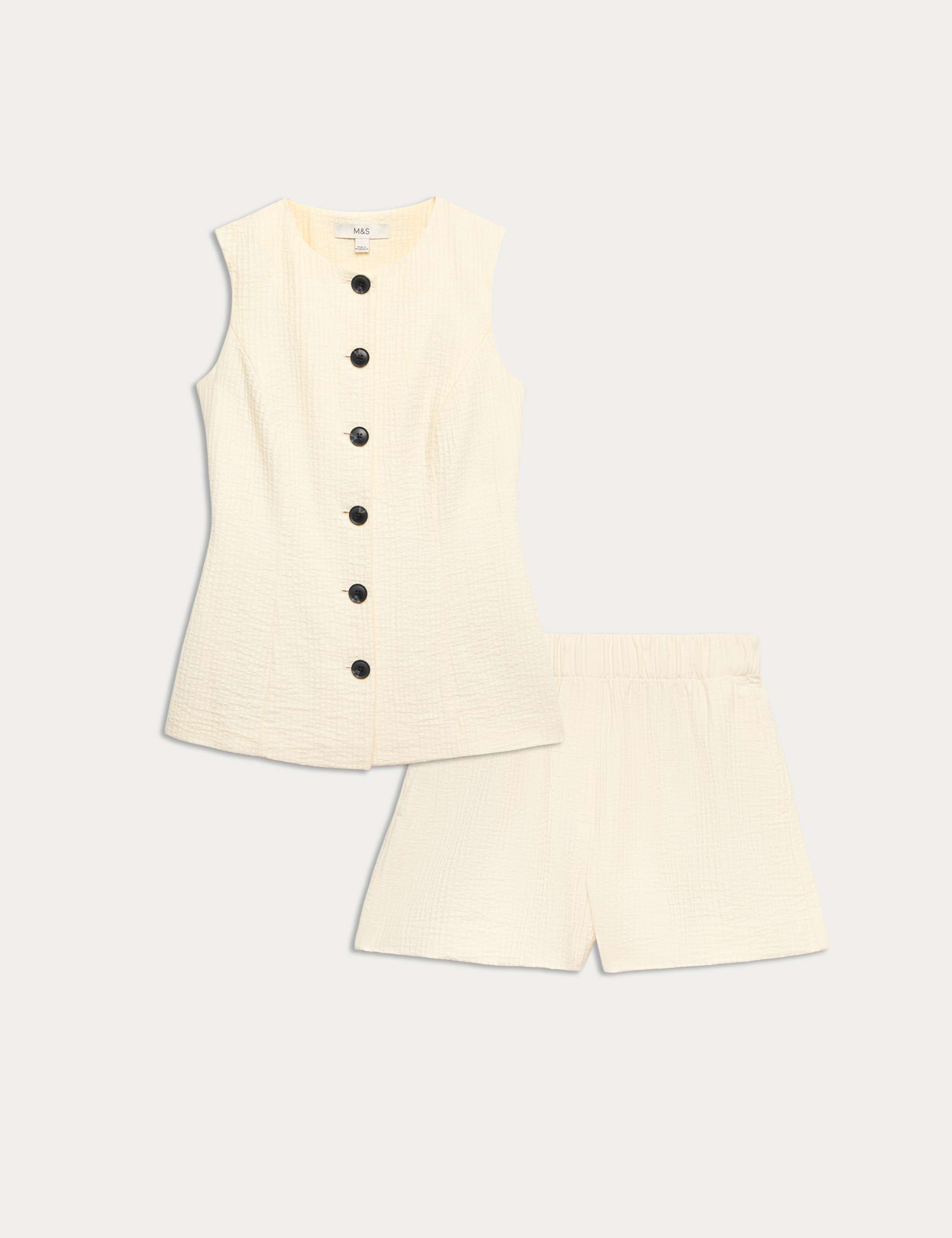Textured Waistcoat & Short Set 1 of 6