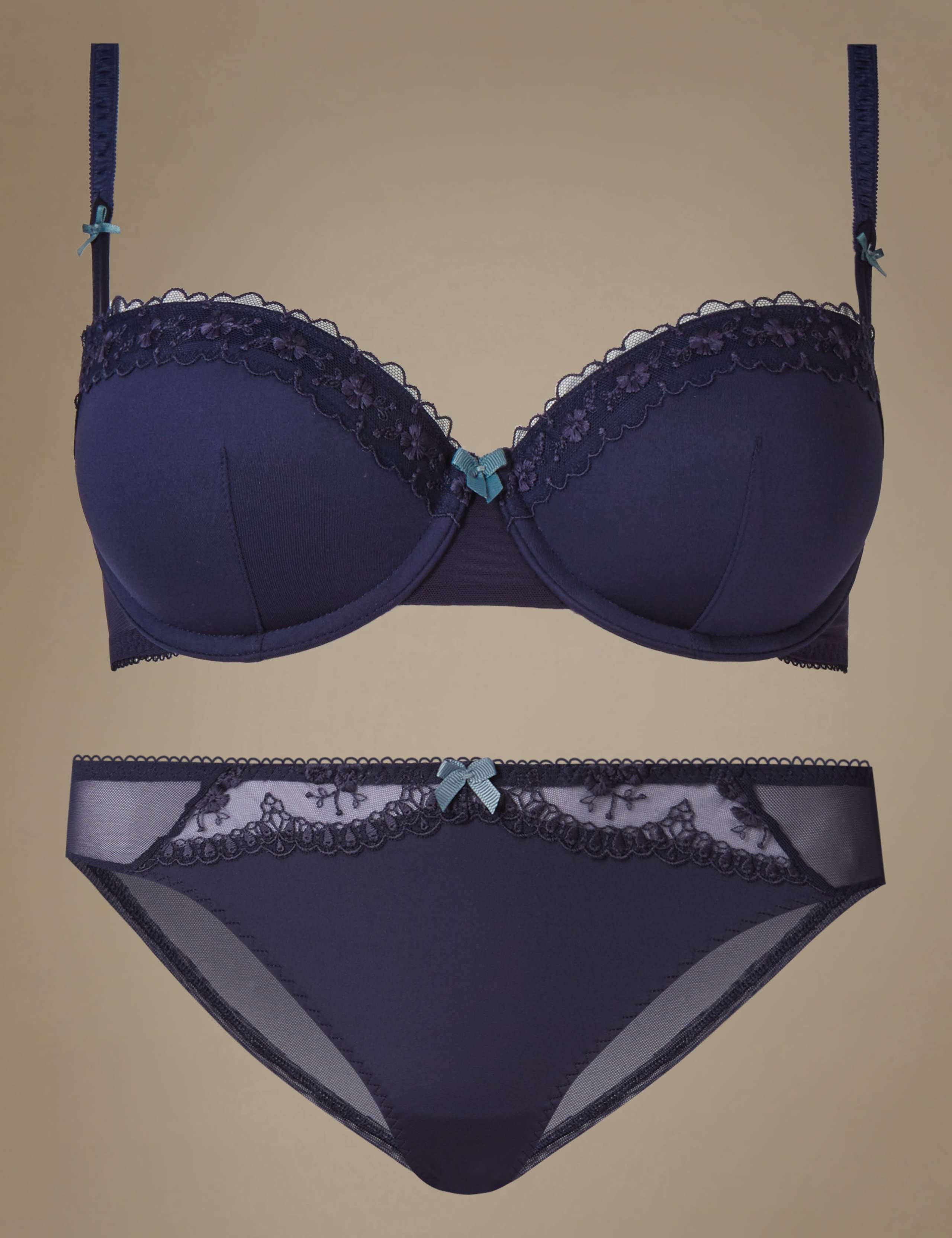 2 Pack Embroidered Set with Padded Push-Up A-E 2 of 7