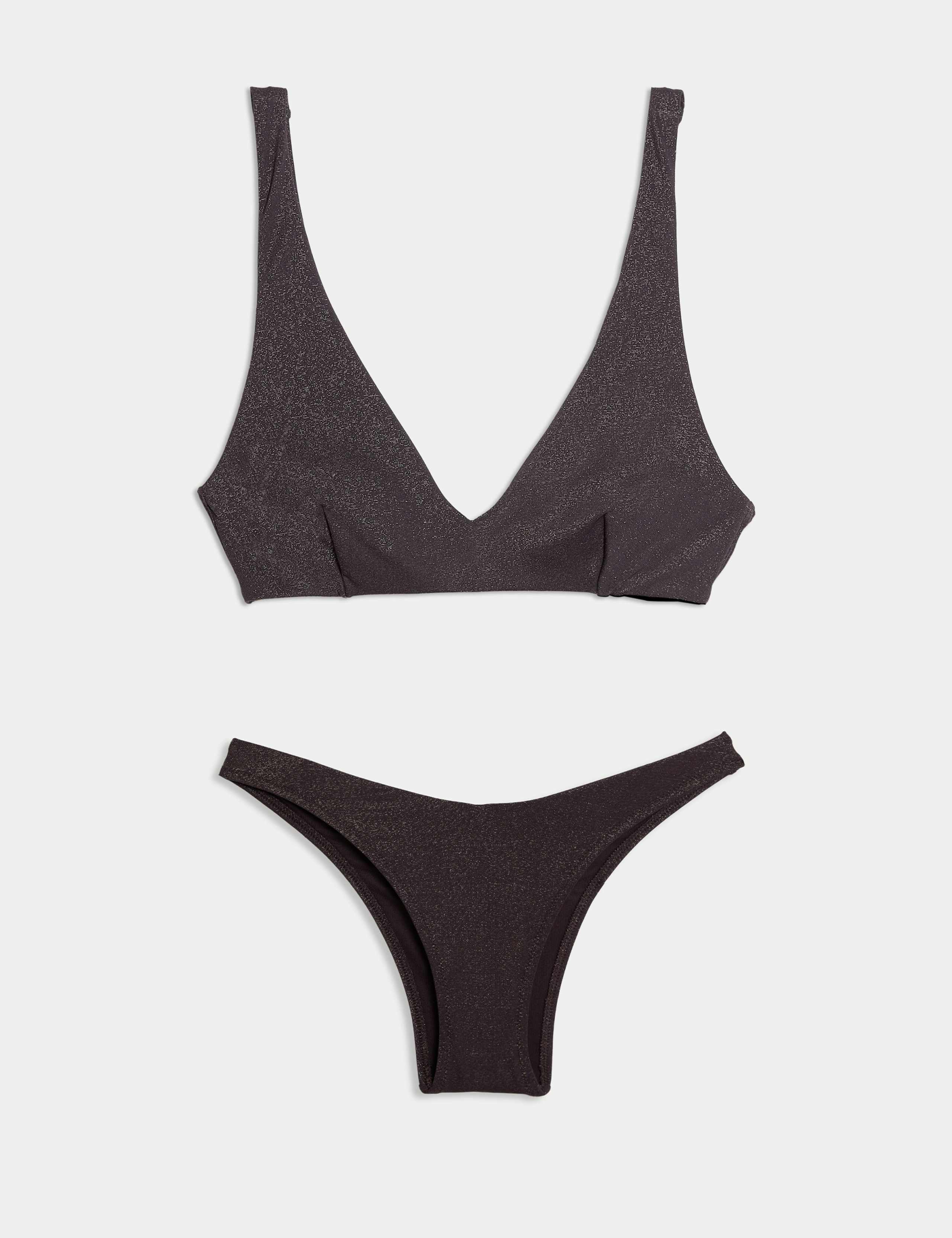 Sheen Plunge Scoop Neck Bikini Set 1 of 6