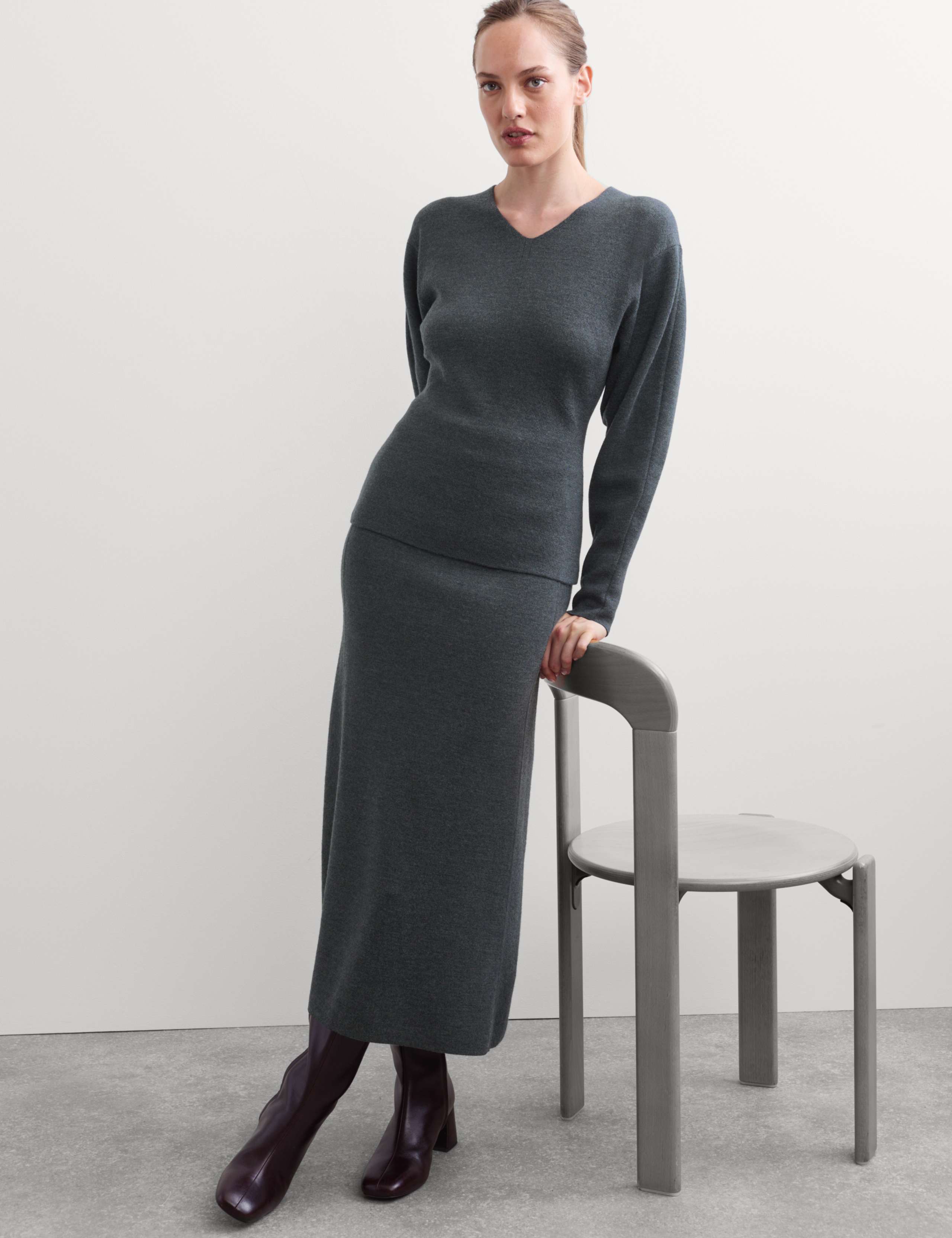 Pure Merino Wool Jumper & Skirt Set